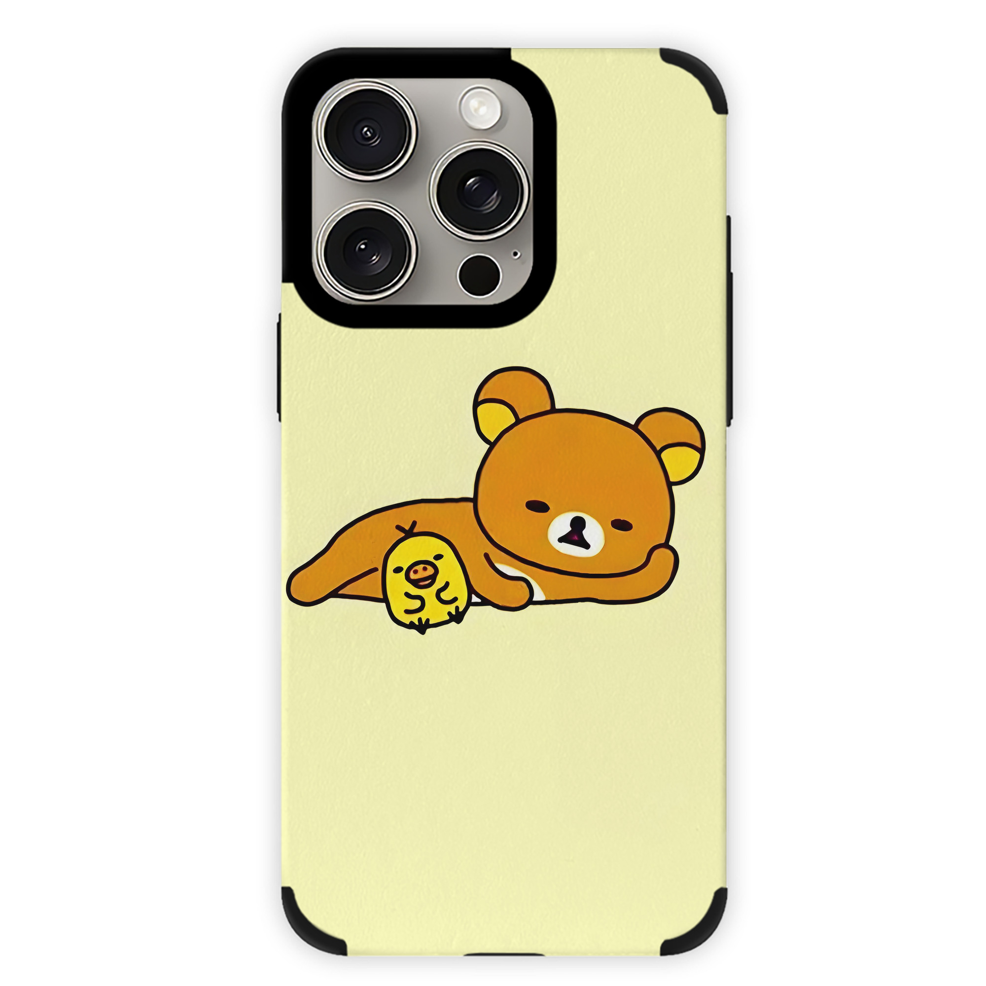 （画像用） リラックマ リラックマ キイロイトリ Rilakkuma Korilakkuma Kiiroitori 【iPhone15ProMax対応】 PUレザー スマホケース 耐衝撃＆黄変防止