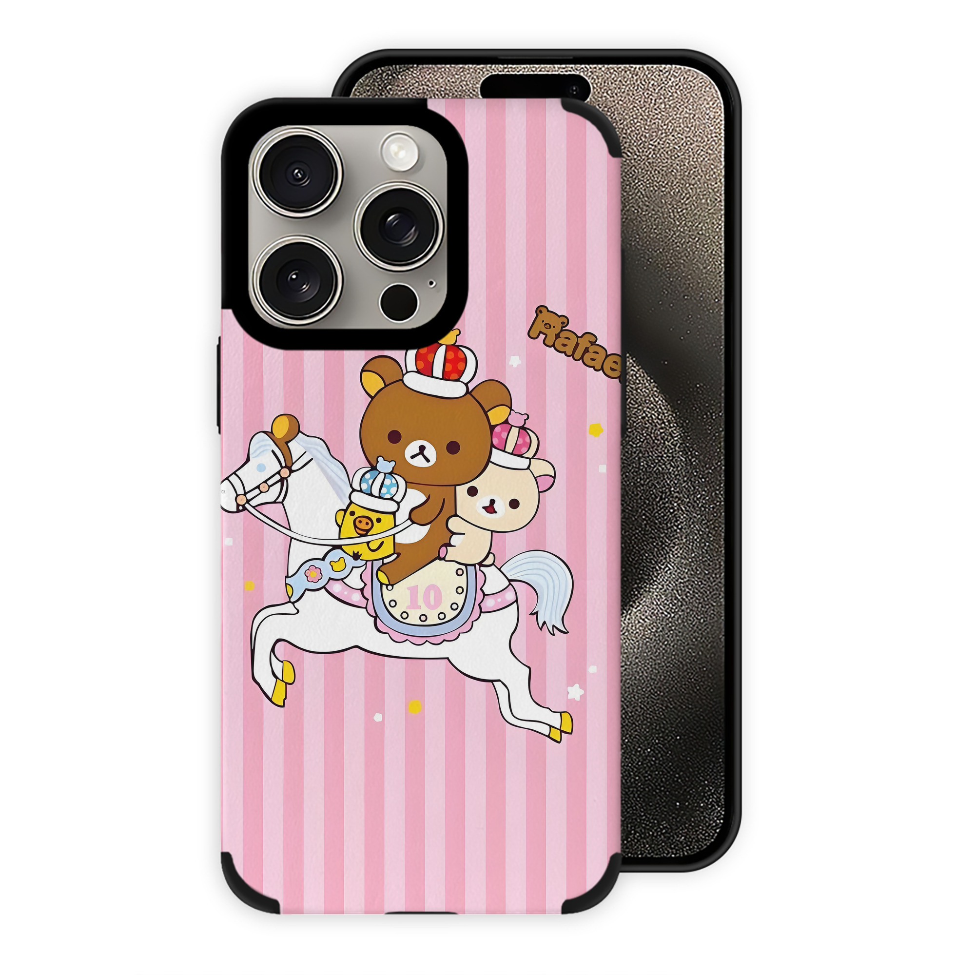 （画像用） リラックマ リラックマ キイロイトリ Rilakkuma Korilakkuma Kiiroitori 【iPhone15ProMax対応】 PUレザー スマホケース 耐衝撃＆黄変防止