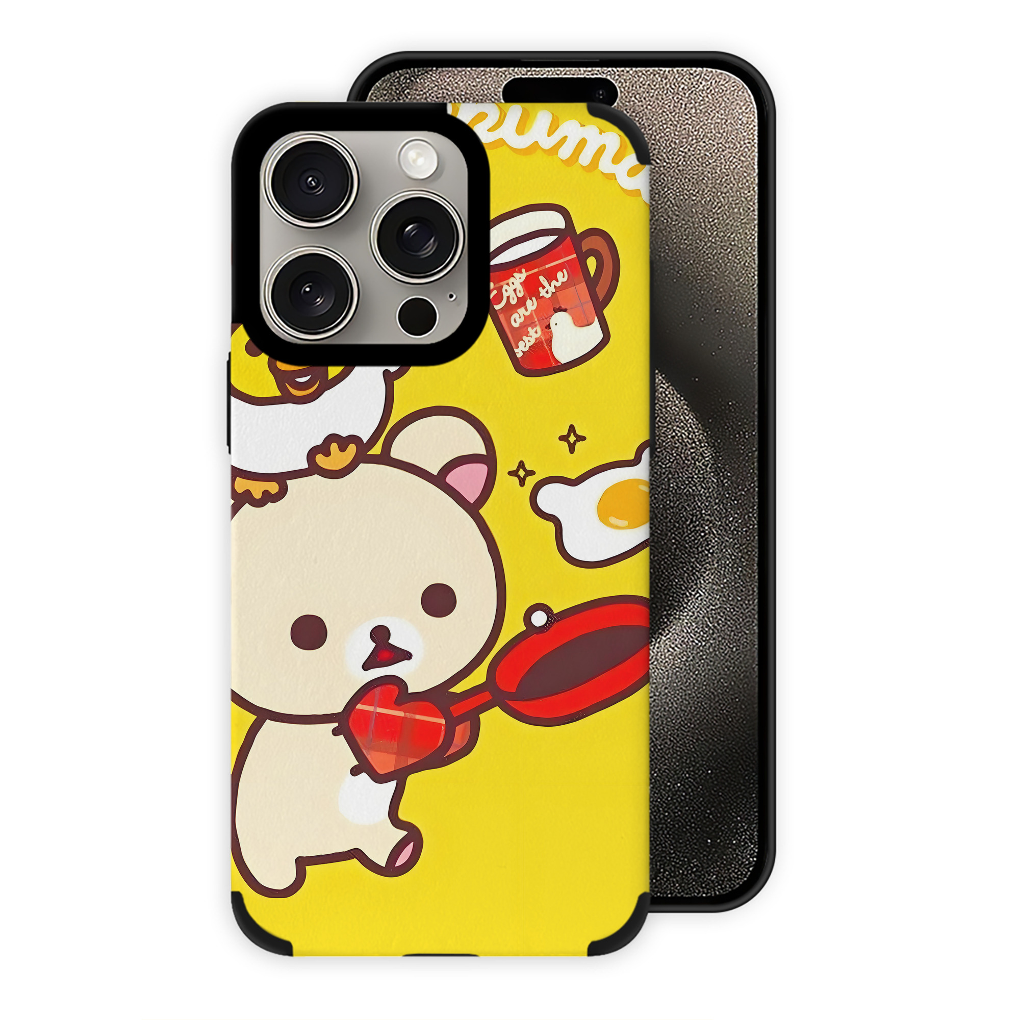 （画像用） リラックマ リラックマ キイロイトリ Rilakkuma Korilakkuma Kiiroitori 【iPhone15ProMax対応】 PUレザー スマホケース 耐衝撃＆黄変防止