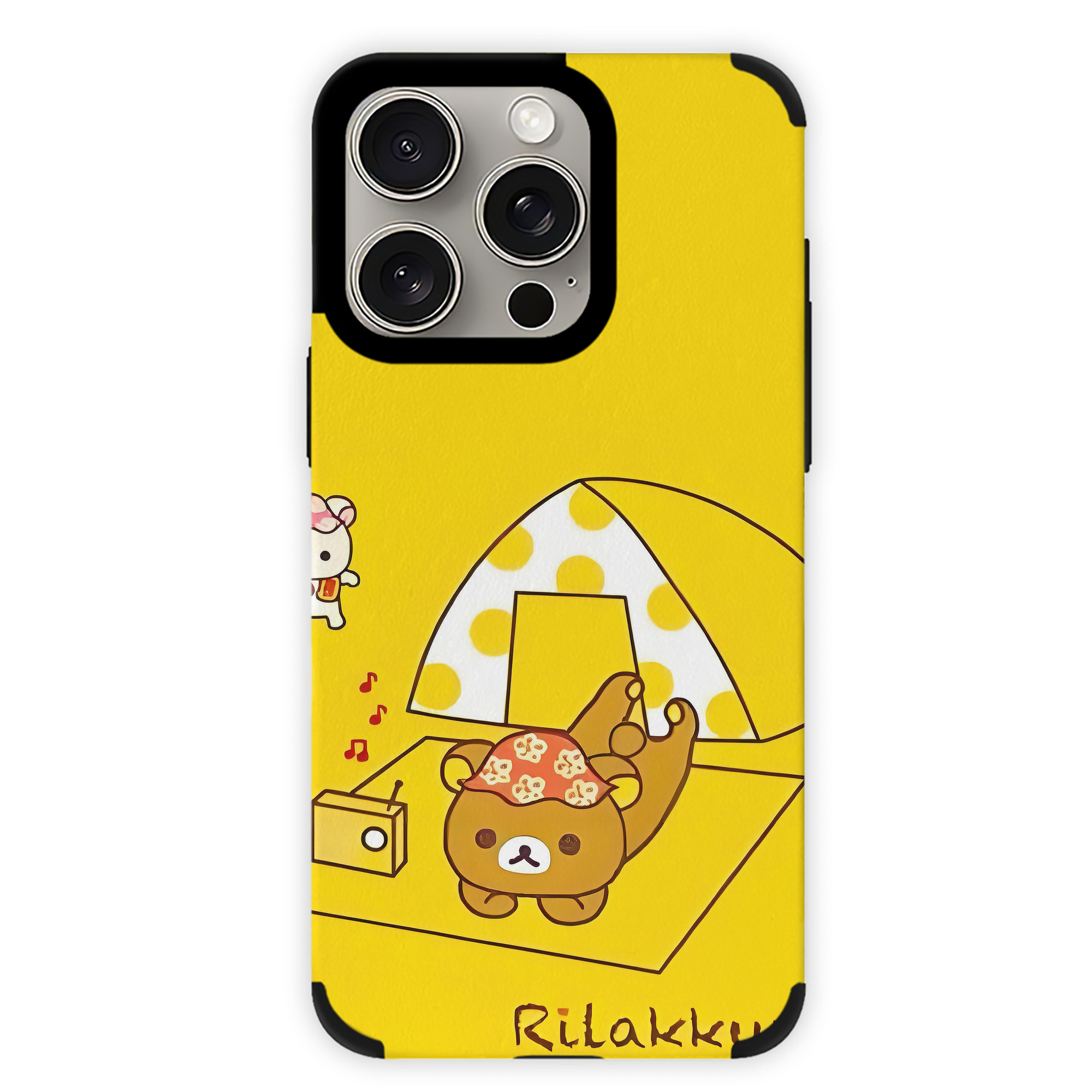 （画像用） リラックマ リラックマ キイロイトリ Rilakkuma Korilakkuma Kiiroitori 【iPhone15ProMax対応】 PUレザー スマホケース 耐衝撃＆黄変防止
