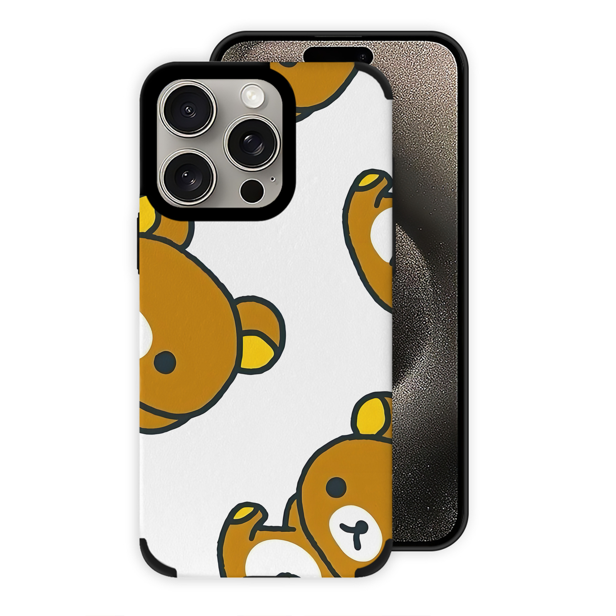 （画像用） リラックマ リラックマ キイロイトリ Rilakkuma Korilakkuma Kiiroitori 【iPhone15ProMax対応】 PUレザー スマホケース 耐衝撃＆黄変防止