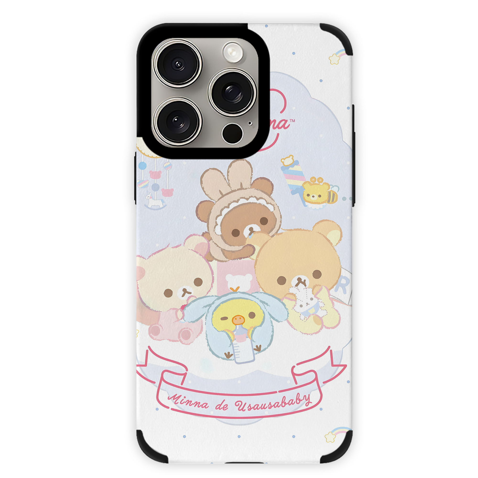 （画像用） リラックマ リラックマ キイロイトリ Rilakkuma Korilakkuma Kiiroitori 【iPhone15ProMax対応】 PUレザー スマホケース 耐衝撃＆黄変防止