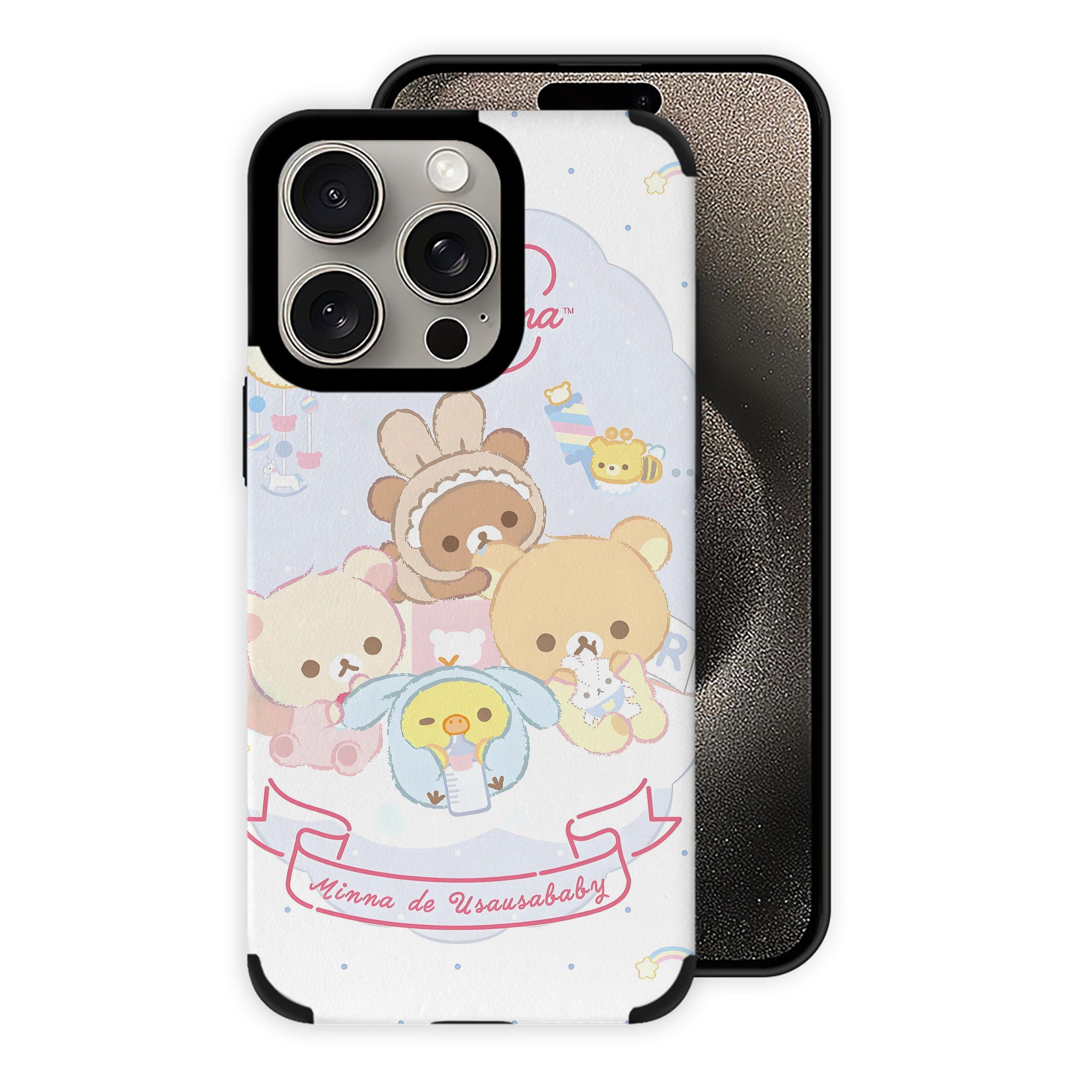 （画像用） リラックマ リラックマ キイロイトリ Rilakkuma Korilakkuma Kiiroitori 【iPhone15ProMax対応】 PUレザー スマホケース 耐衝撃＆黄変防止