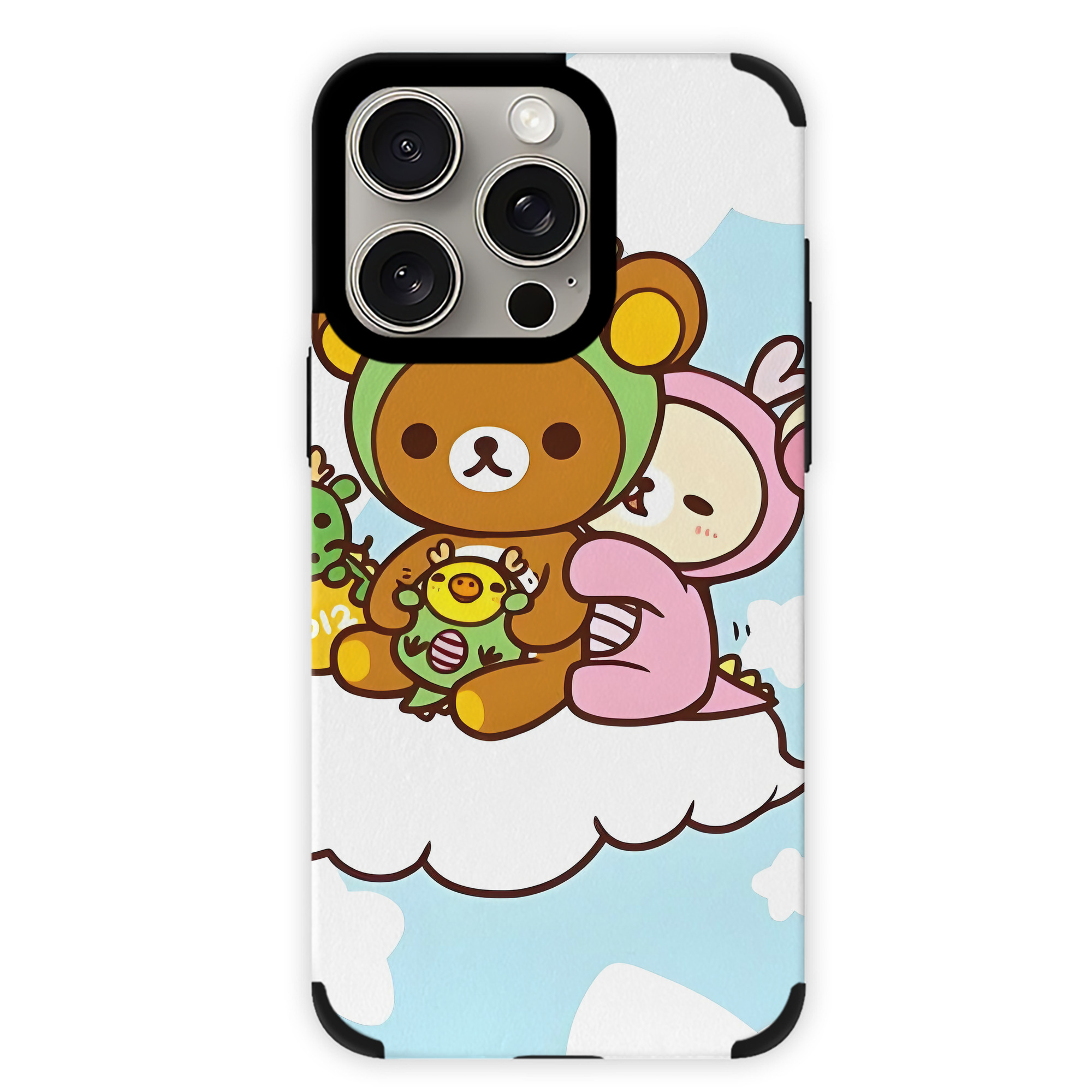 （画像用） リラックマ リラックマ キイロイトリ Rilakkuma Korilakkuma Kiiroitori 【iPhone15ProMax対応】 PUレザー スマホケース 耐衝撃＆黄変防止