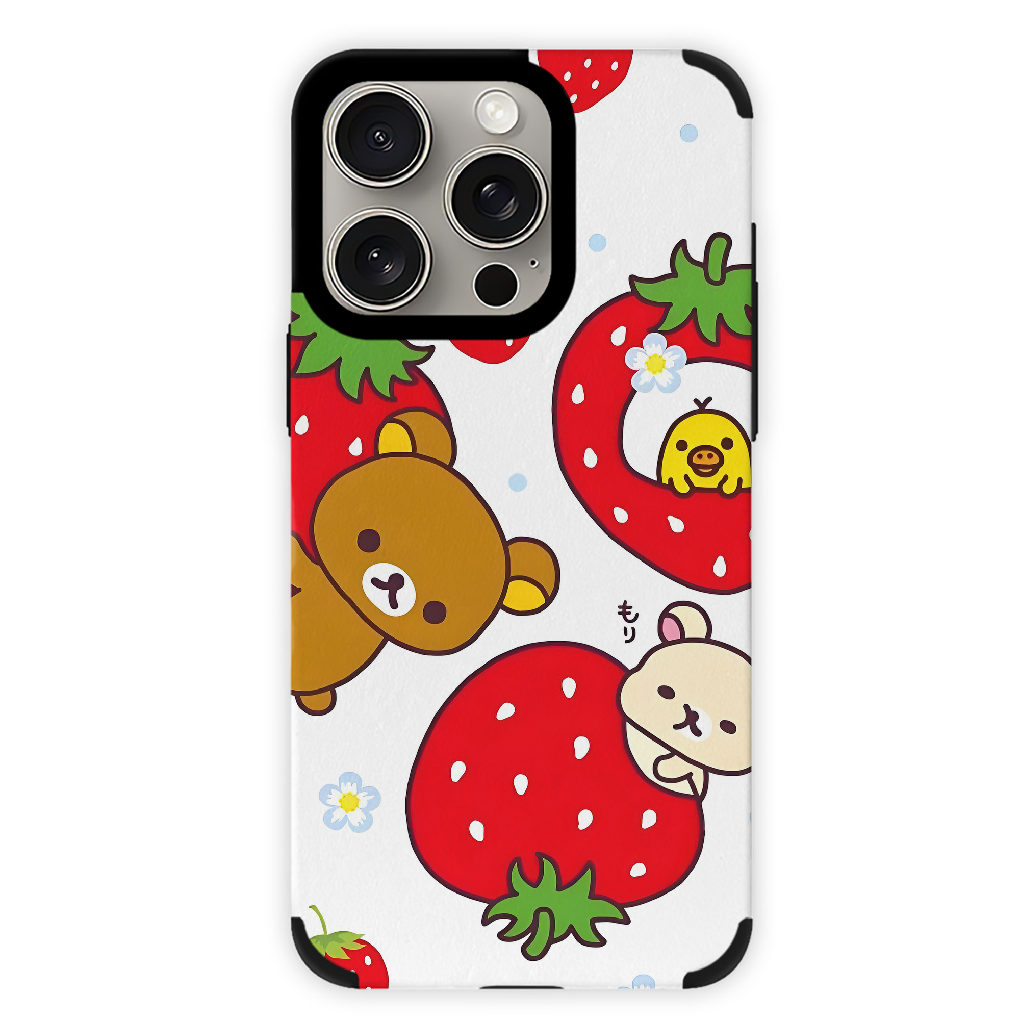 （画像用） リラックマ リラックマ キイロイトリ Rilakkuma Korilakkuma Kiiroitori 【iPhone15ProMax対応】 PUレザー スマホケース 耐衝撃＆黄変防止
