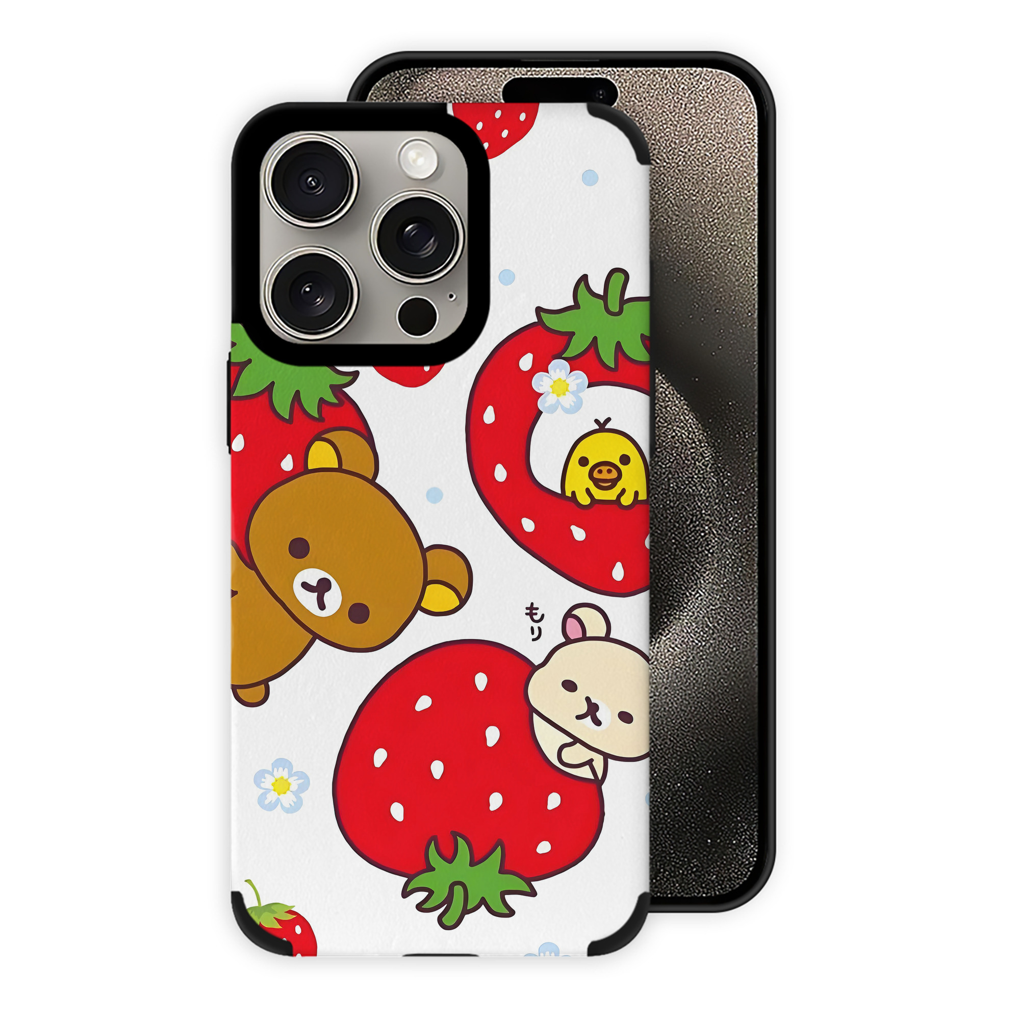 （画像用） リラックマ リラックマ キイロイトリ Rilakkuma Korilakkuma Kiiroitori 【iPhone15ProMax対応】 PUレザー スマホケース 耐衝撃＆黄変防止