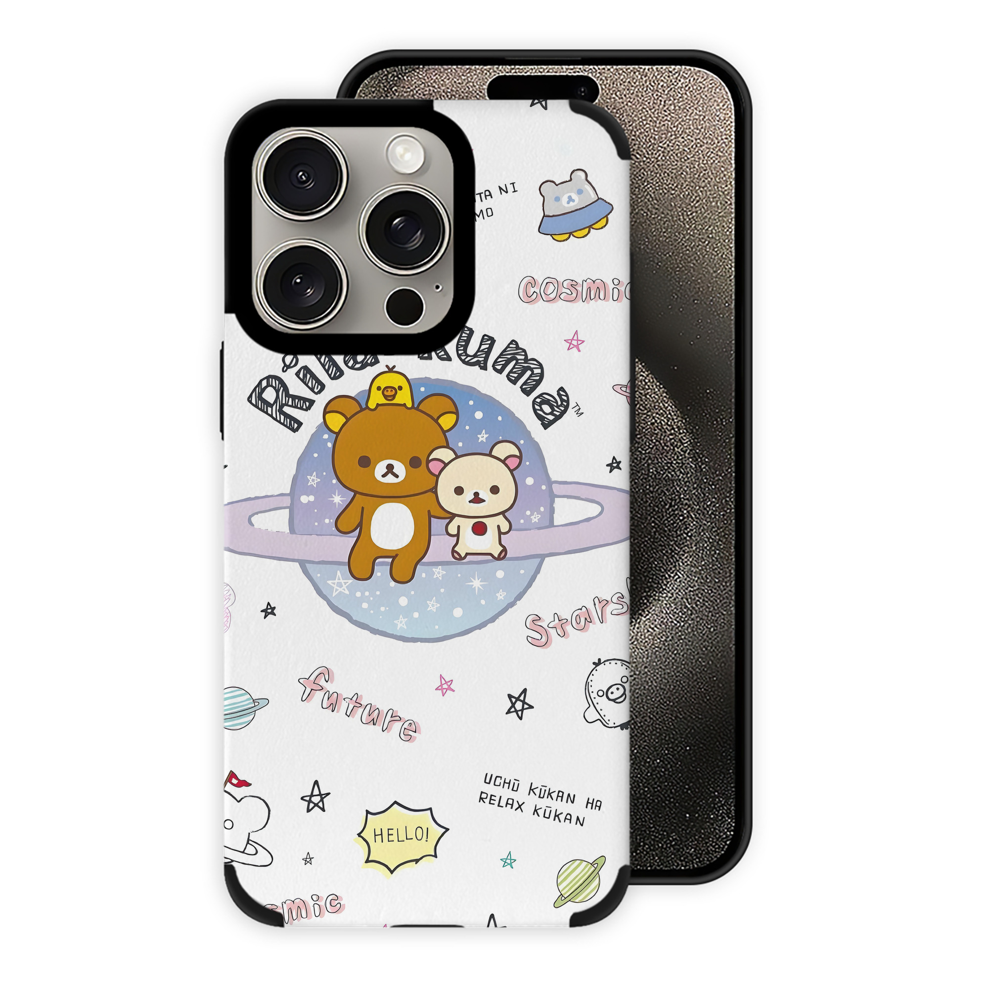 （画像用） リラックマ リラックマ キイロイトリ Rilakkuma Korilakkuma Kiiroitori 【iPhone15ProMax対応】 PUレザー スマホケース 耐衝撃＆黄変防止