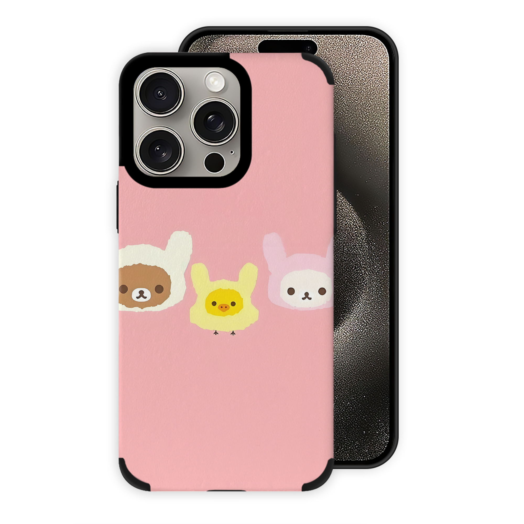 （画像用） リラックマ リラックマ キイロイトリ Rilakkuma Korilakkuma Kiiroitori 【iPhone15ProMax対応】 PUレザー スマホケース 耐衝撃＆黄変防止