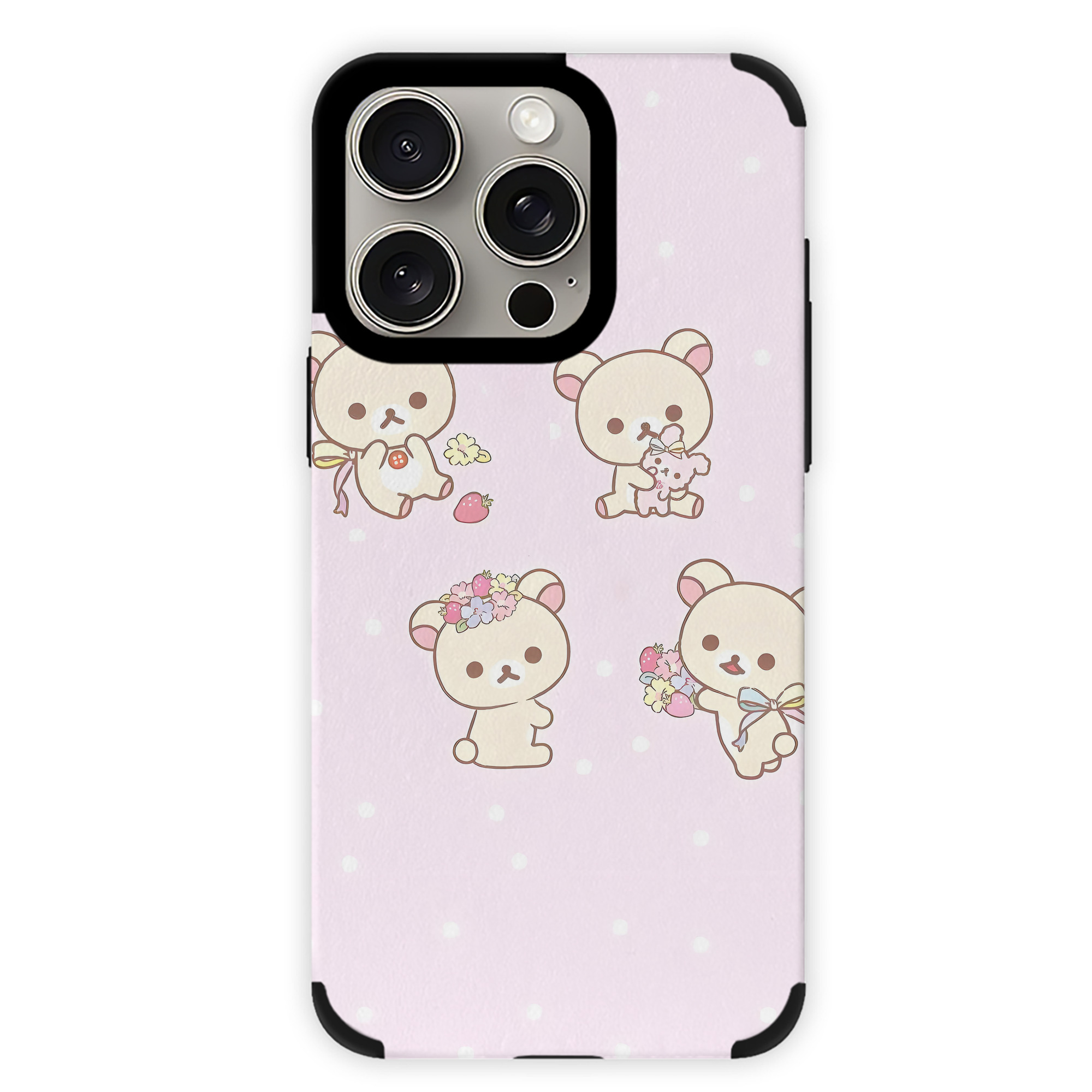 （画像用） リラックマ リラックマ キイロイトリ Rilakkuma Korilakkuma Kiiroitori 【iPhone15ProMax対応】 PUレザー スマホケース 耐衝撃＆黄変防止