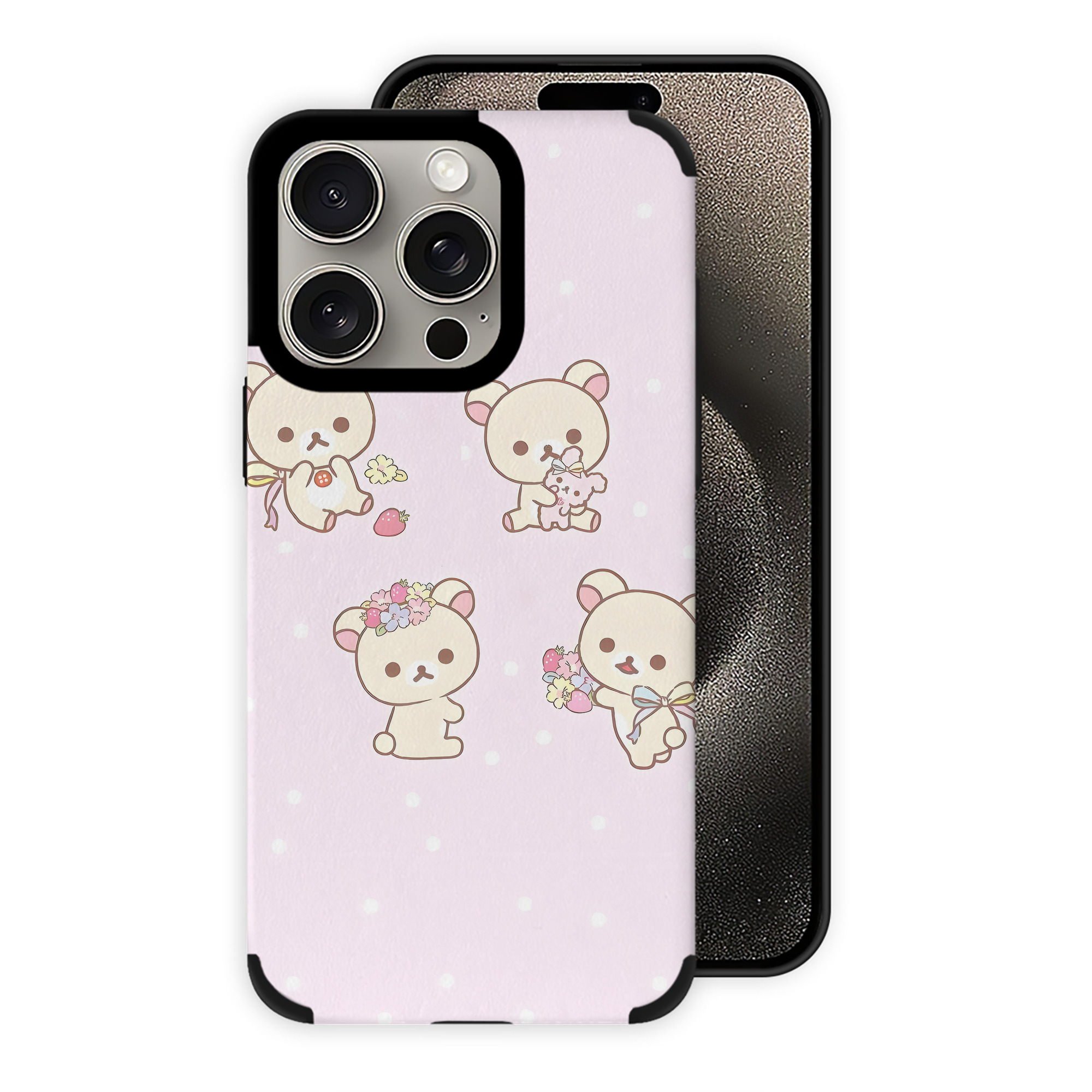 （画像用） リラックマ リラックマ キイロイトリ Rilakkuma Korilakkuma Kiiroitori 【iPhone15ProMax対応】 PUレザー スマホケース 耐衝撃＆黄変防止