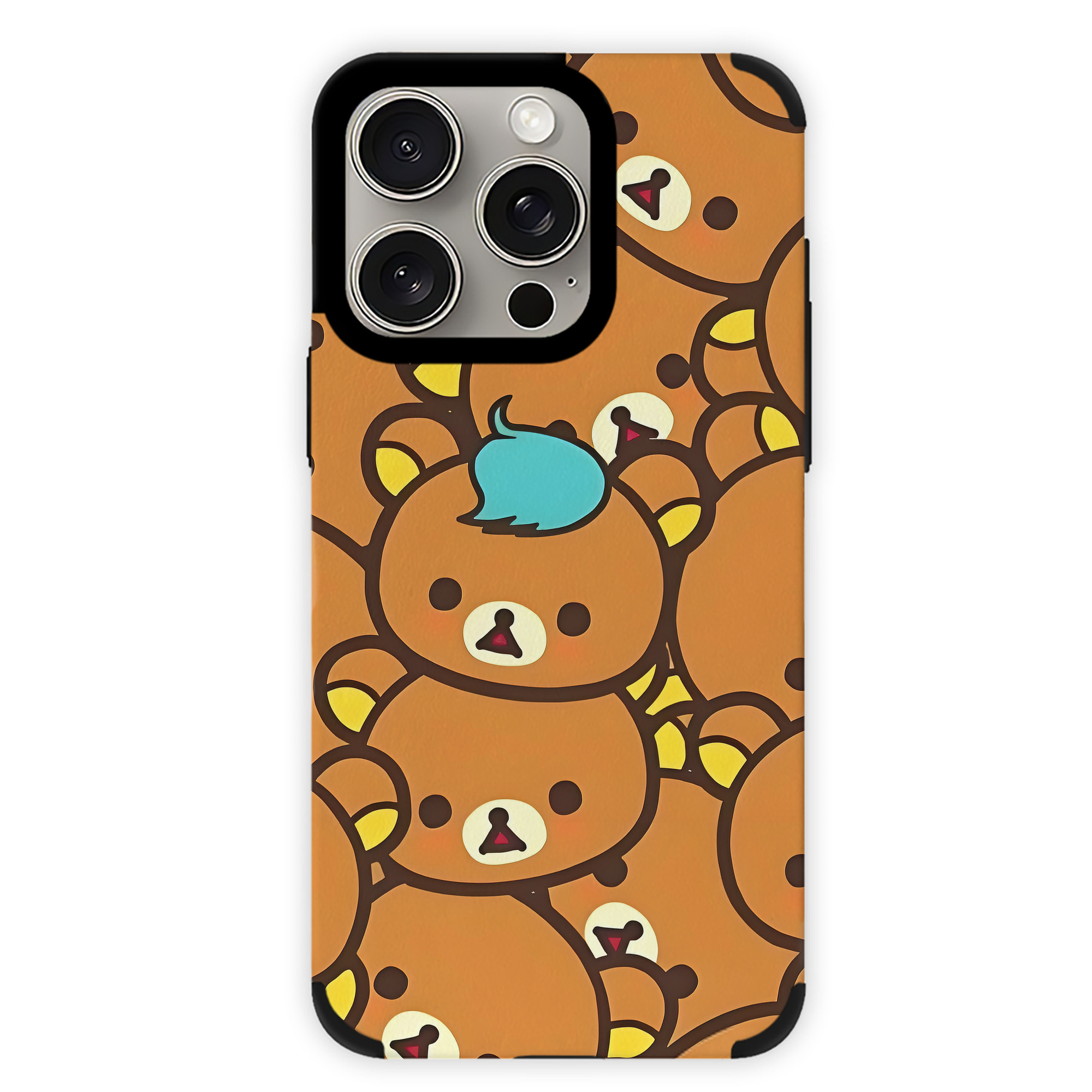 （画像用） リラックマ リラックマ キイロイトリ Rilakkuma Korilakkuma Kiiroitori 【iPhone15ProMax対応】 PUレザー スマホケース 耐衝撃＆黄変防止