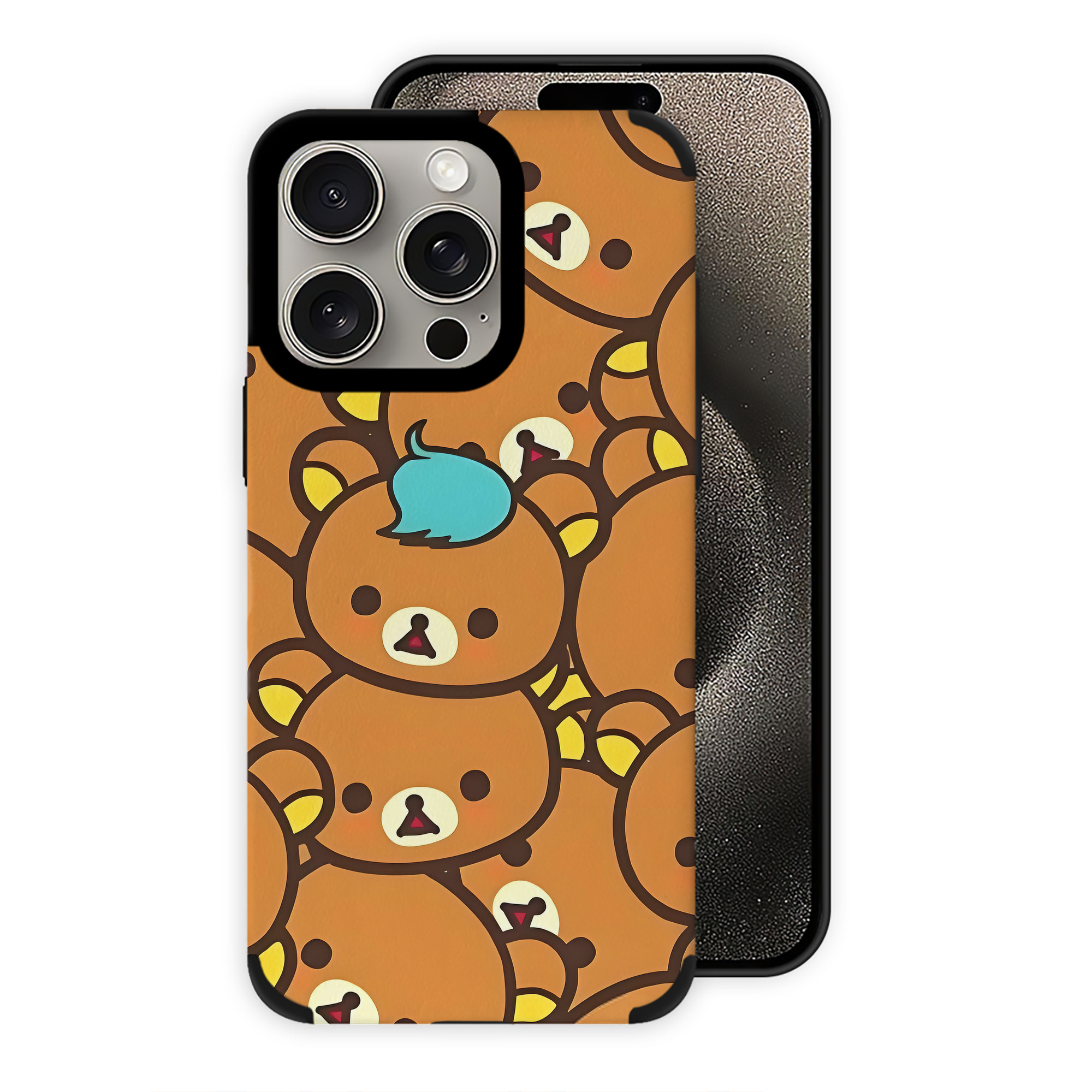 （画像用） リラックマ リラックマ キイロイトリ Rilakkuma Korilakkuma Kiiroitori 【iPhone15ProMax対応】 PUレザー スマホケース 耐衝撃＆黄変防止
