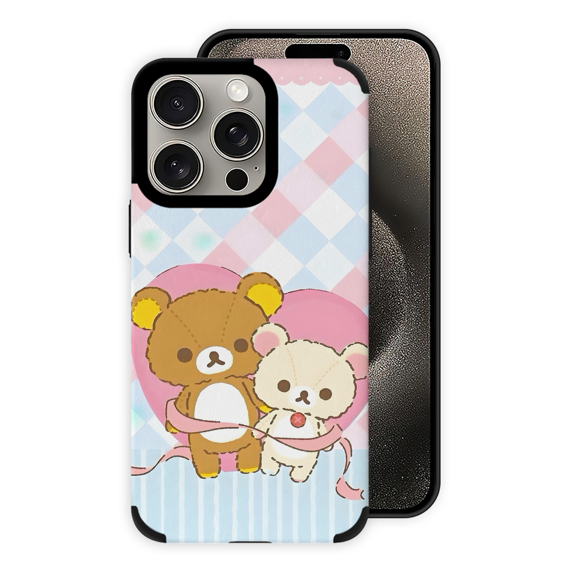 （画像用） リラックマ リラックマ キイロイトリ Rilakkuma Korilakkuma Kiiroitori 【iPhone15ProMax対応】 PUレザー スマホケース 耐衝撃＆黄変防止
