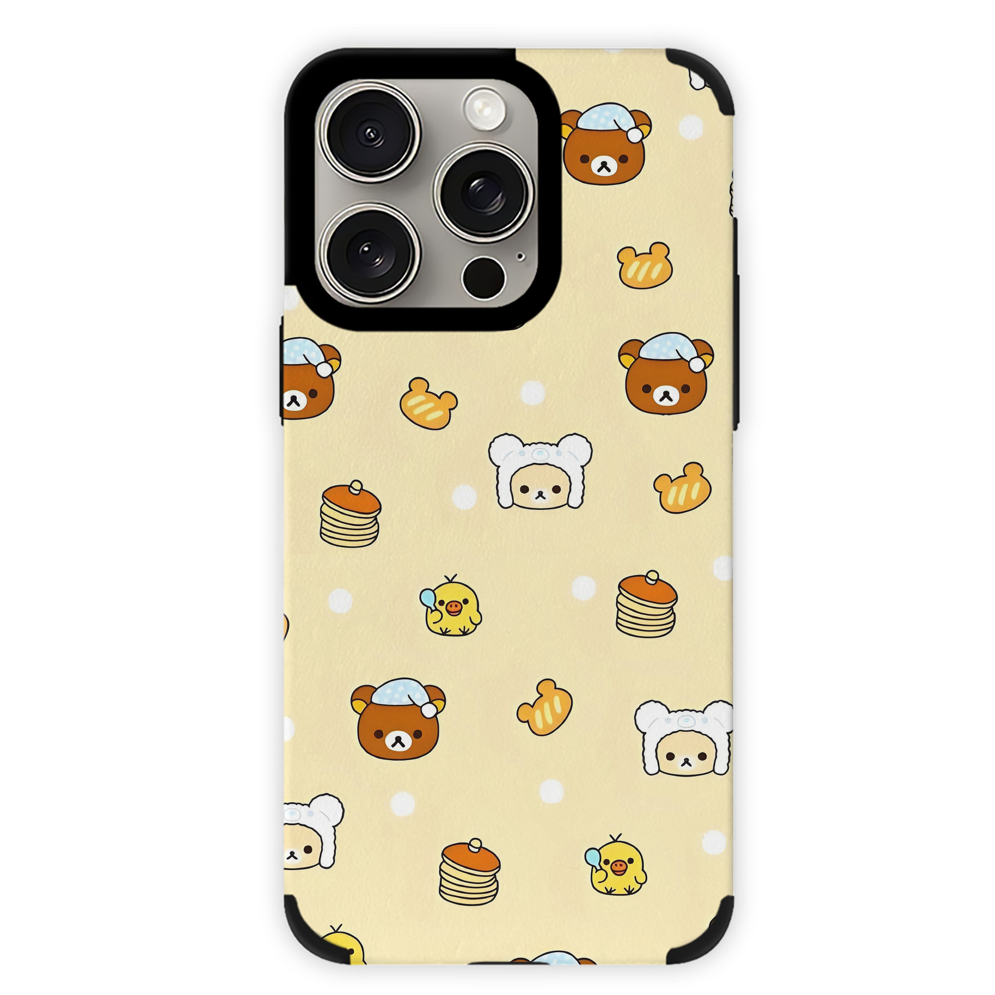 （画像用） リラックマ リラックマ キイロイトリ Rilakkuma Korilakkuma Kiiroitori 【iPhone15ProMax対応】 PUレザー スマホケース 耐衝撃＆黄変防止