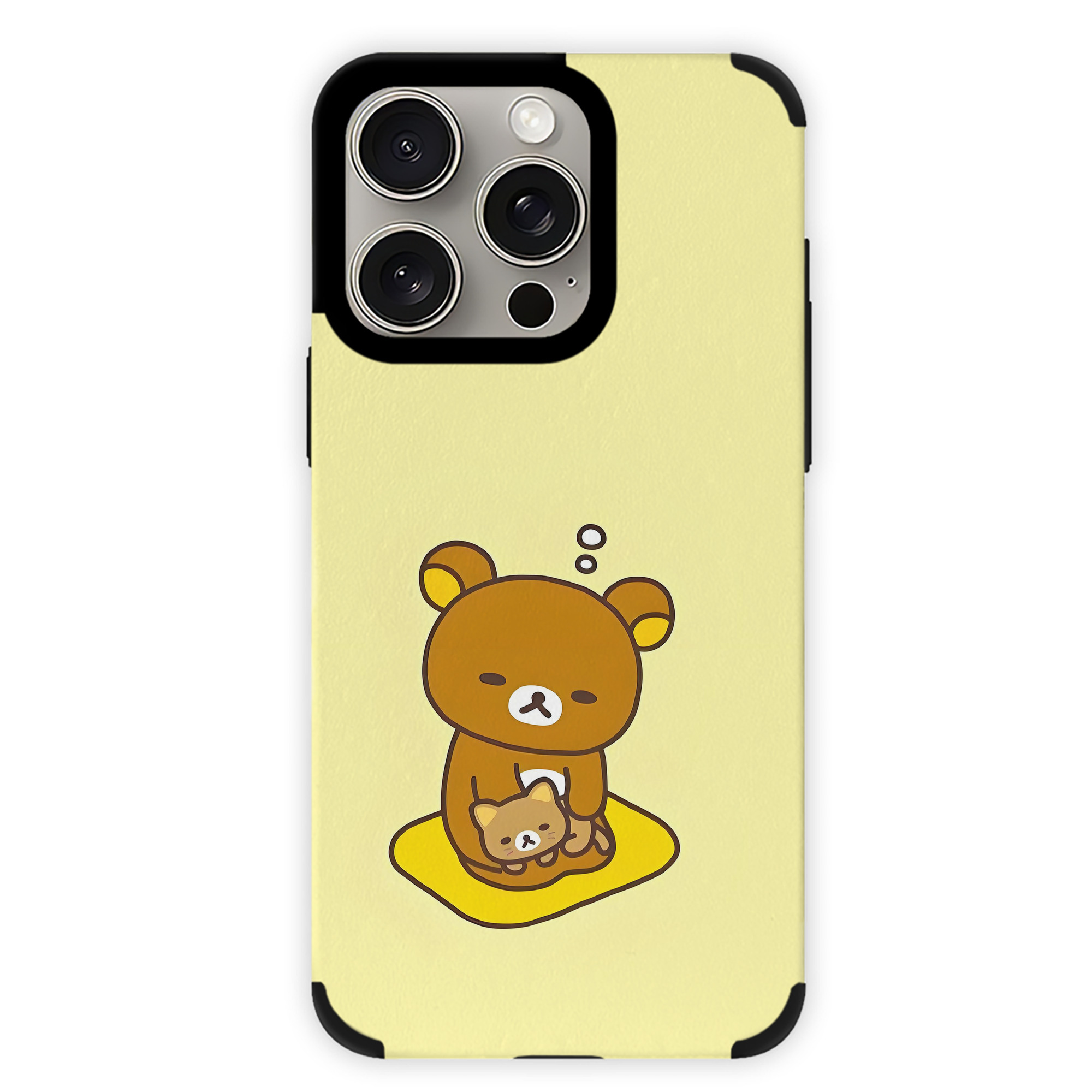 （画像用） リラックマ リラックマ キイロイトリ Rilakkuma Korilakkuma Kiiroitori 【iPhone15ProMax対応】 PUレザー スマホケース 耐衝撃＆黄変防止