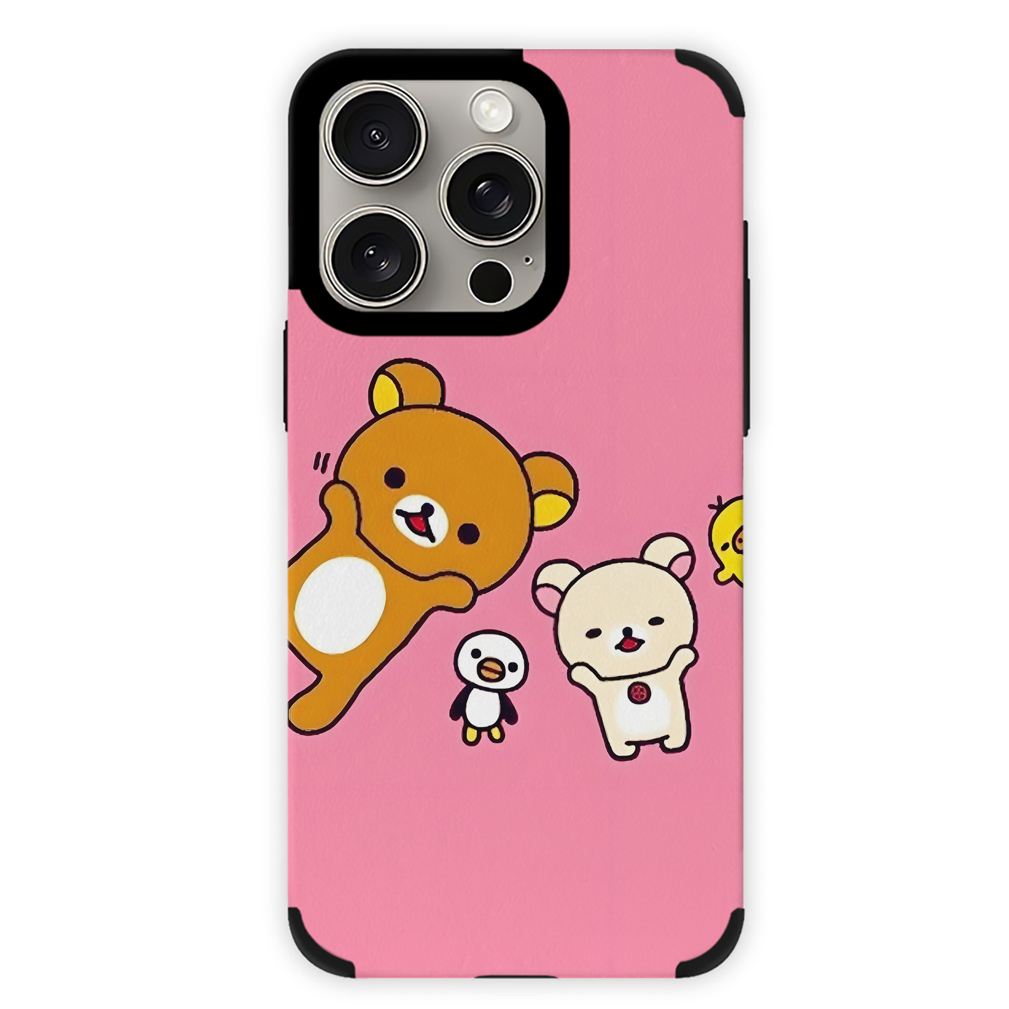 （画像用） リラックマ リラックマ キイロイトリ Rilakkuma Korilakkuma Kiiroitori 【iPhone15ProMax対応】 PUレザー スマホケース 耐衝撃＆黄変防止