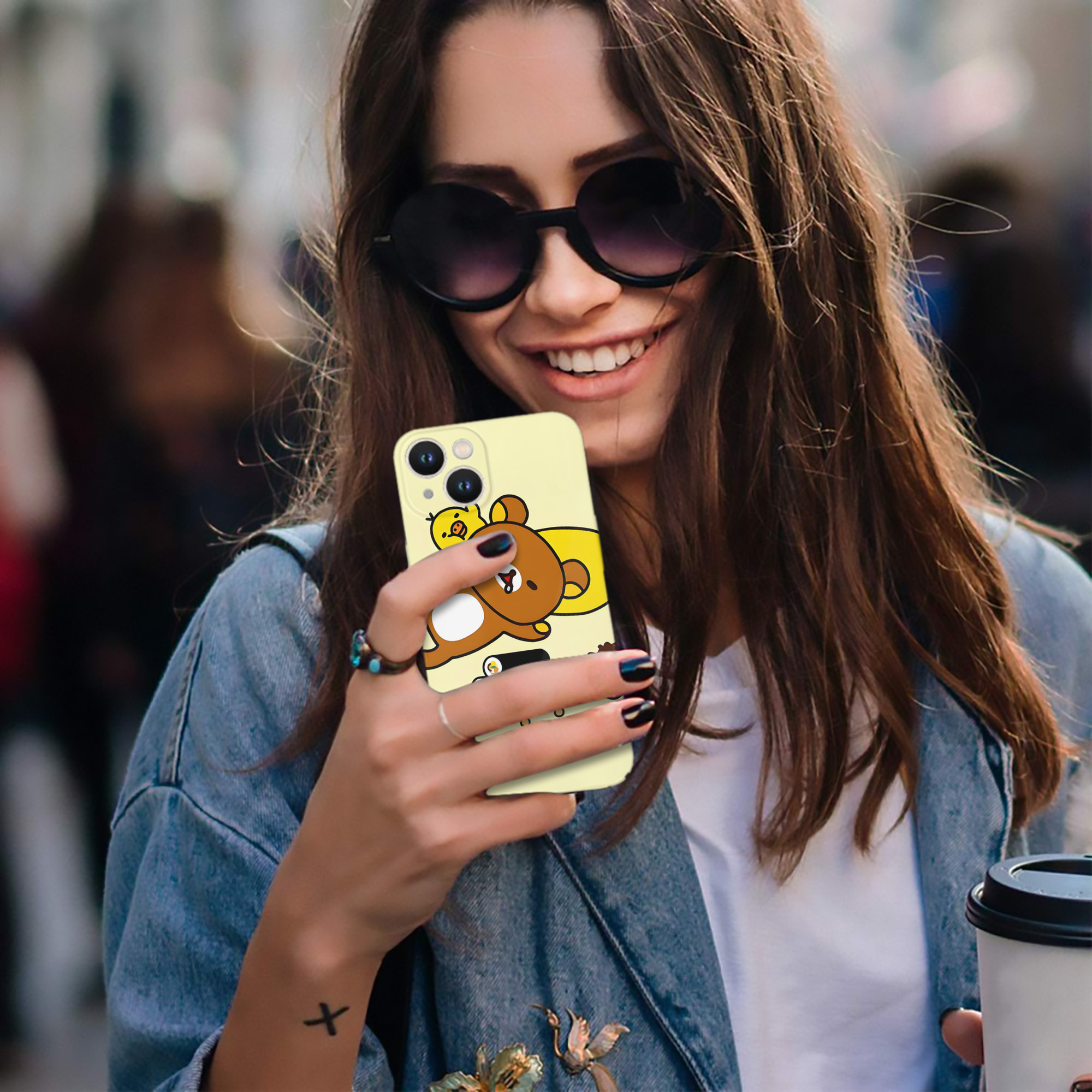 （画像用） リラックマ リラックマ キイロイトリ Rilakkuma Korilakkuma Kiiroitori 【iPhone 14シリーズ対応】ハードケース