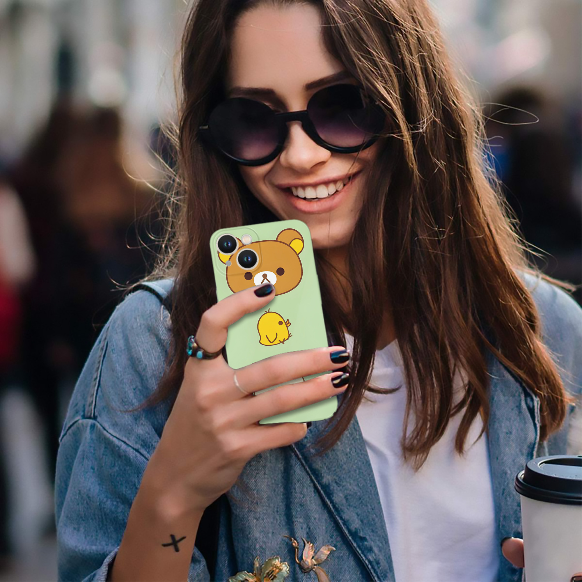 （画像用） リラックマ リラックマ キイロイトリ Rilakkuma Korilakkuma Kiiroitori 【iPhone 14シリーズ対応】ハードケース