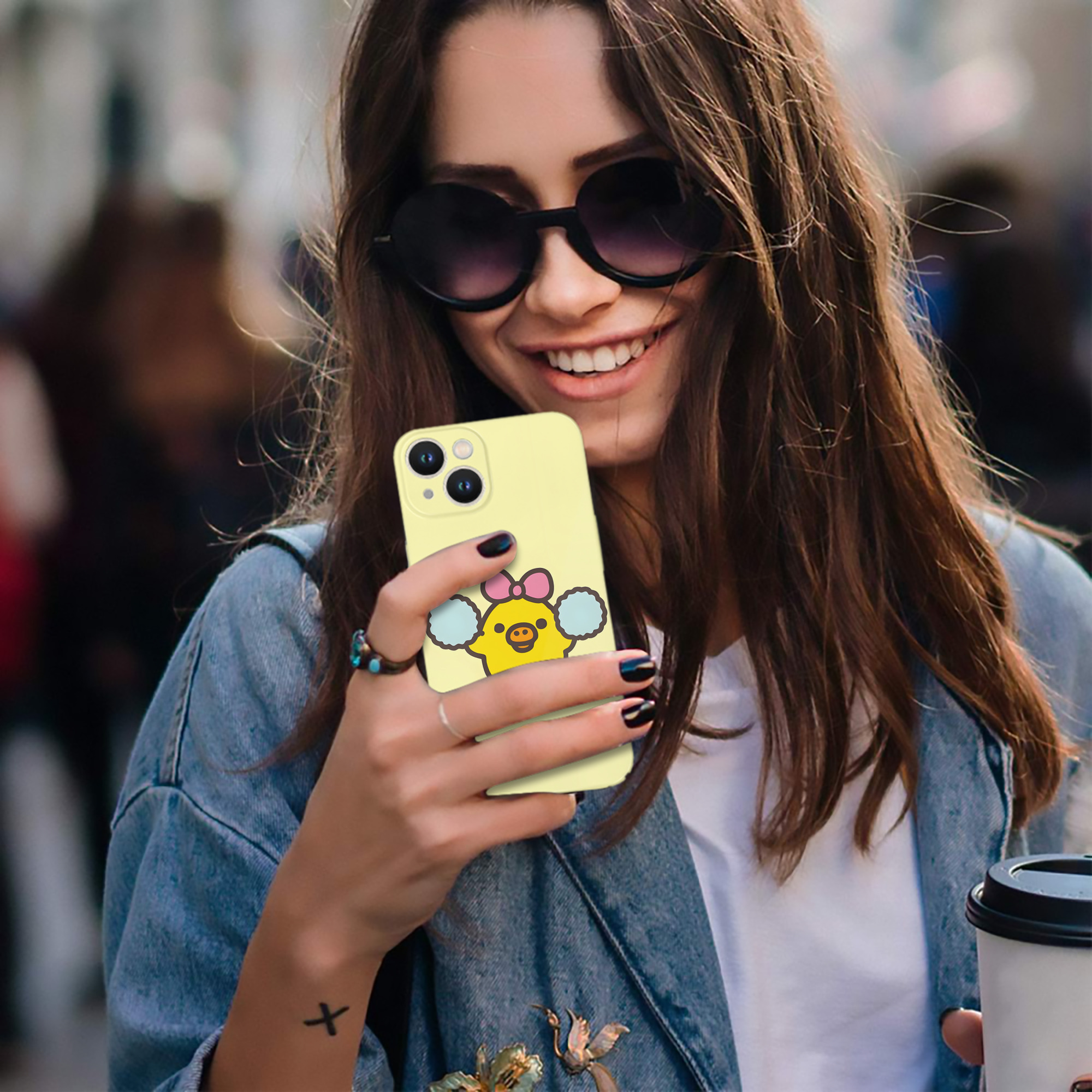 （画像用） リラックマ リラックマ キイロイトリ Rilakkuma Korilakkuma Kiiroitori 【iPhone 14シリーズ対応】ハードケース