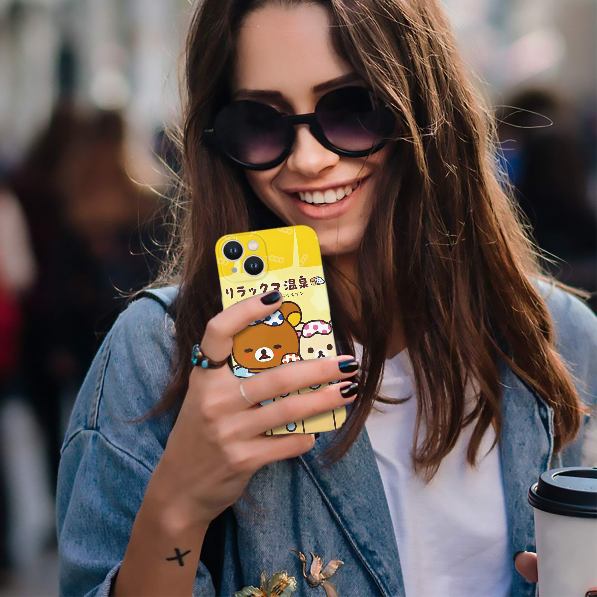 （画像用） リラックマ リラックマ キイロイトリ Rilakkuma Korilakkuma Kiiroitori 【iPhone 14シリーズ対応】ハードケース
