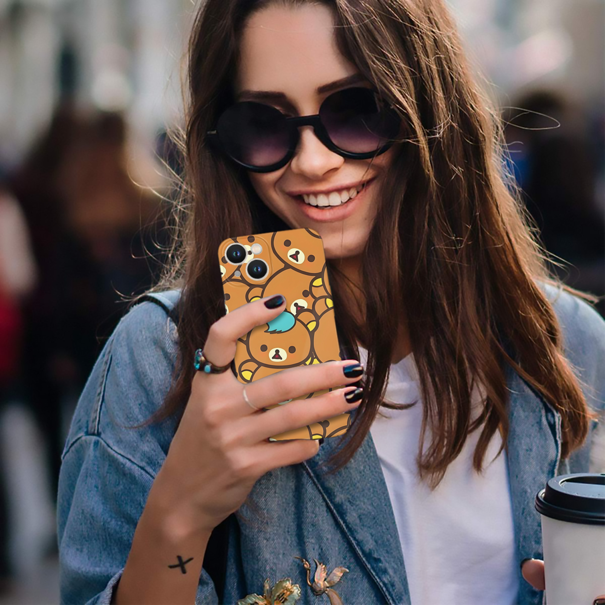 （画像用） リラックマ リラックマ キイロイトリ Rilakkuma Korilakkuma Kiiroitori 【iPhone 14シリーズ対応】ハードケース