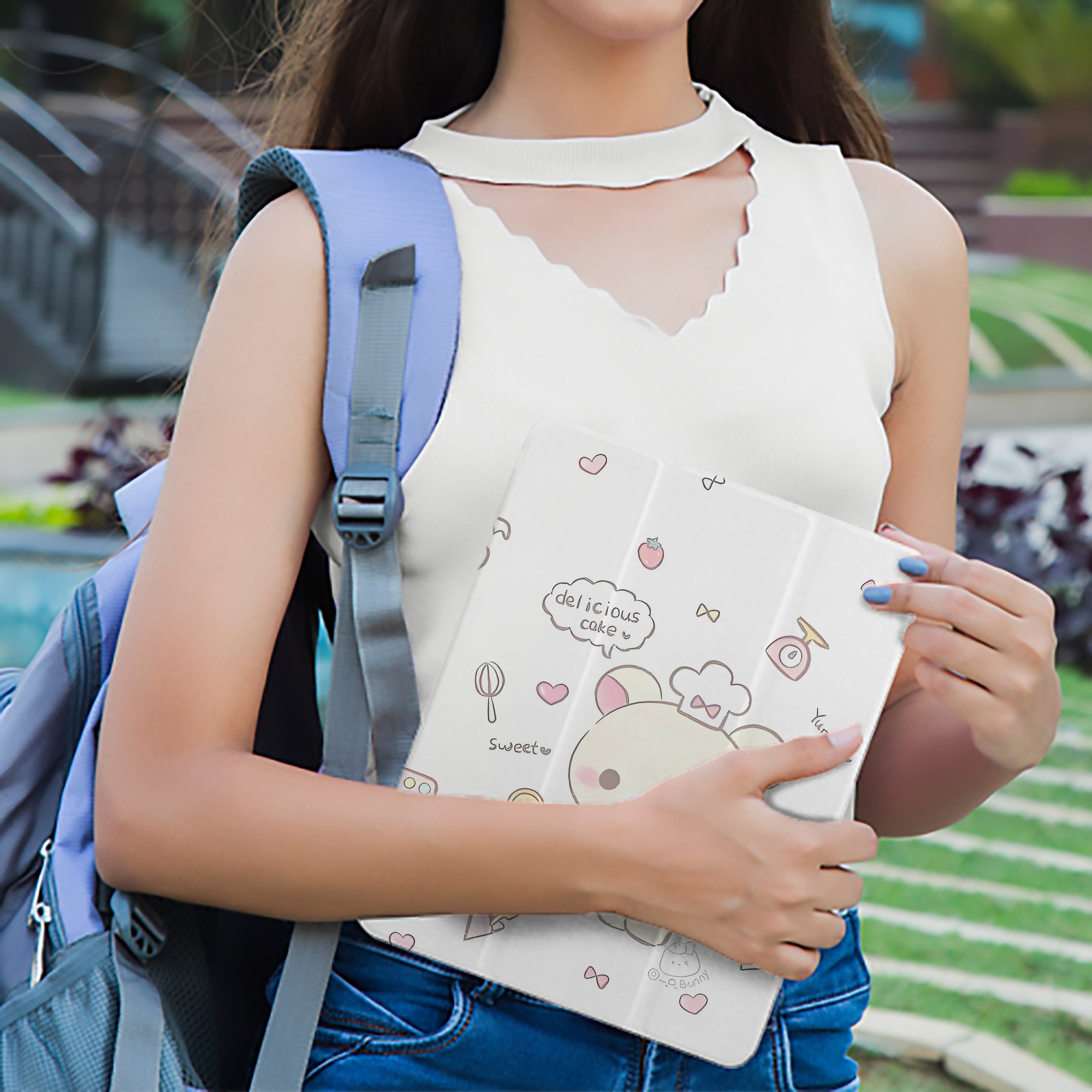 リラックマ リラックマ キイロイトリ Rilakkuma Korilakkuma Kiiroitori IPad ケース ペン収納付き 三つ折りスタンド PUレザー×シリコン 対応機種9.5/10.5/10.9インチ
