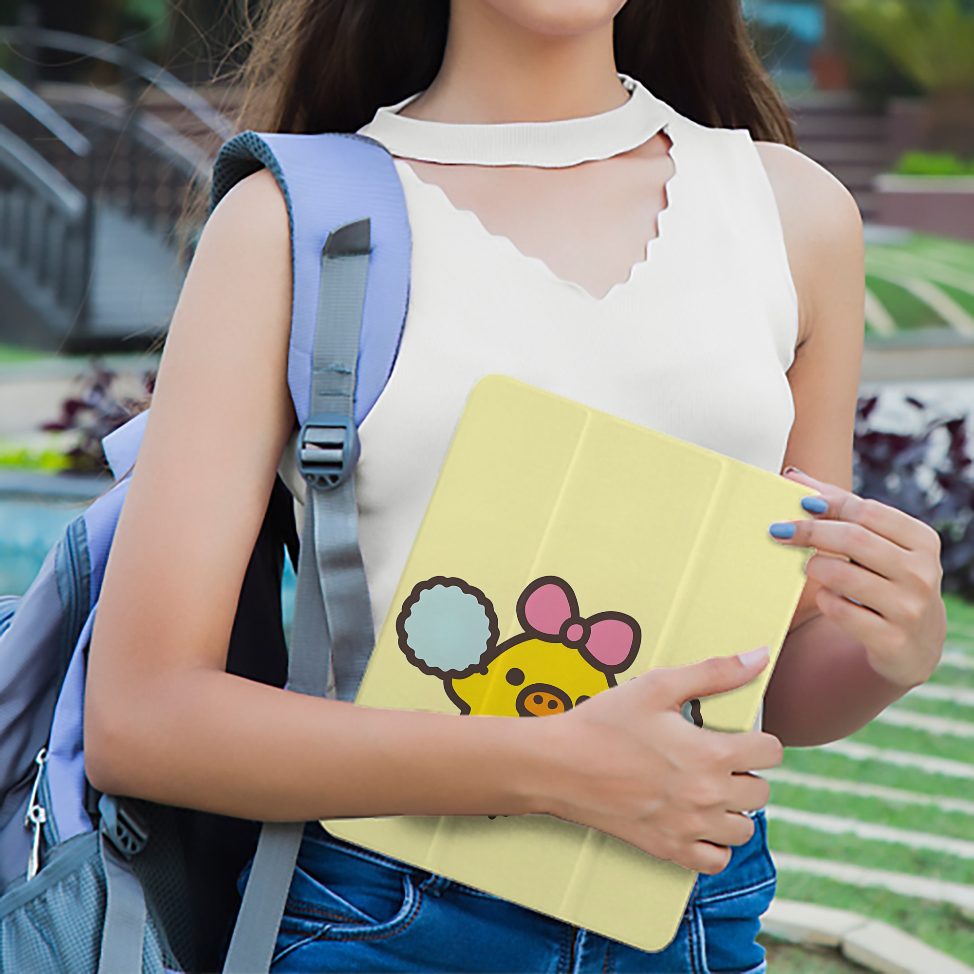 リラックマ リラックマ キイロイトリ Rilakkuma Korilakkuma Kiiroitori IPad ケース ペン収納付き 三つ折りスタンド PUレザー×シリコン 対応機種9.5/10.5/10.9インチ