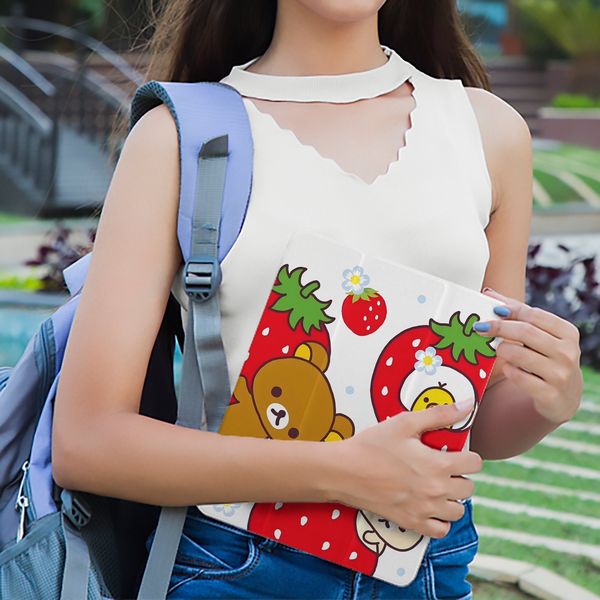 リラックマ リラックマ キイロイトリ Rilakkuma Korilakkuma Kiiroitori IPad ケース ペン収納付き 三つ折りスタンド PUレザー×シリコン 対応機種9.5/10.5/10.9インチ