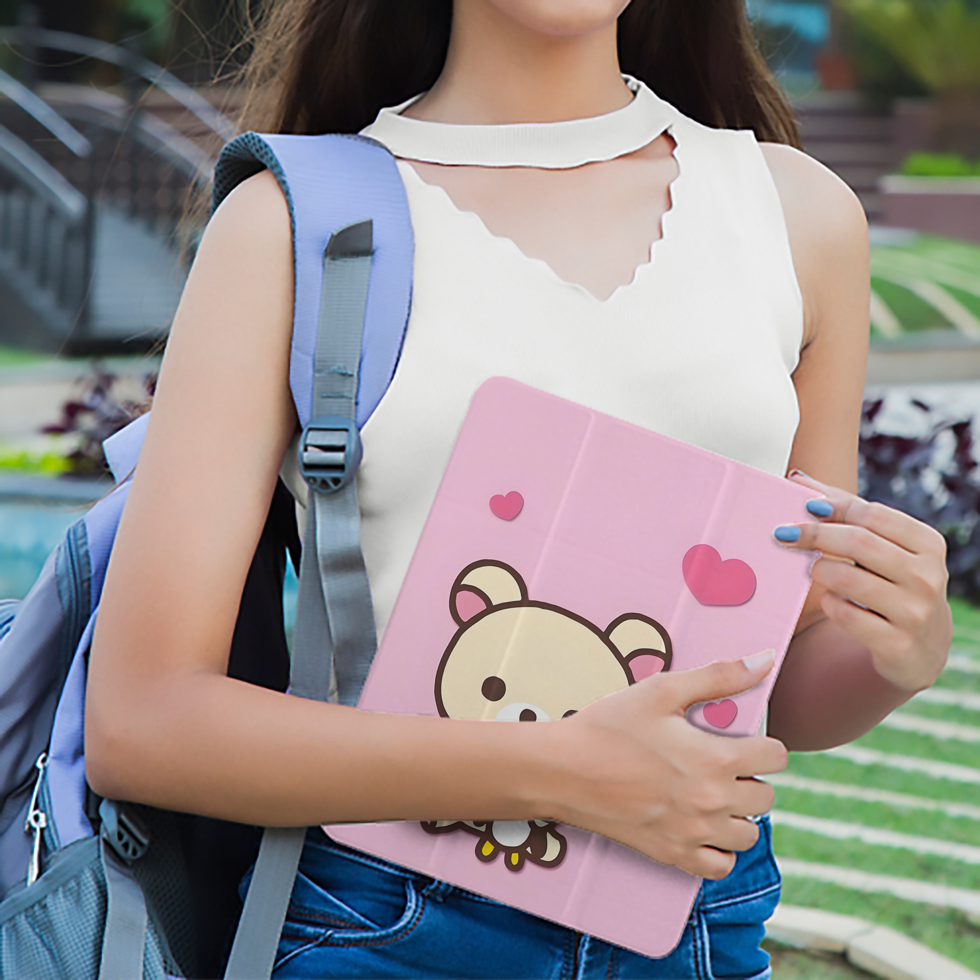リラックマ リラックマ キイロイトリ Rilakkuma Korilakkuma Kiiroitori IPad ケース ペン収納付き 三つ折りスタンド PUレザー×シリコン 対応機種9.5/10.5/10.9インチ