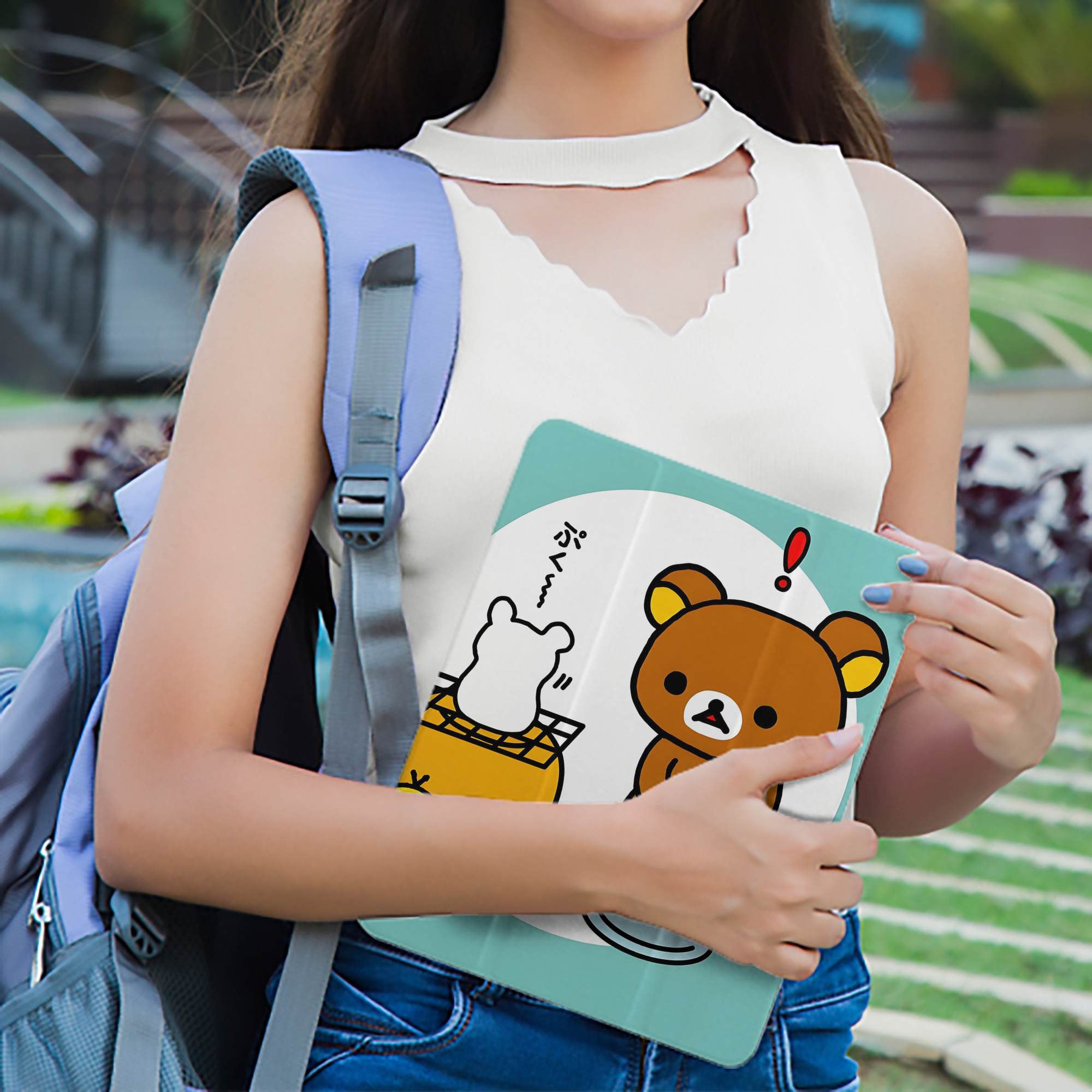 リラックマ リラックマ キイロイトリ Rilakkuma Korilakkuma Kiiroitori IPad ケース ペン収納付き 三つ折りスタンド PUレザー×シリコン 対応機種9.5/10.5/10.9インチ