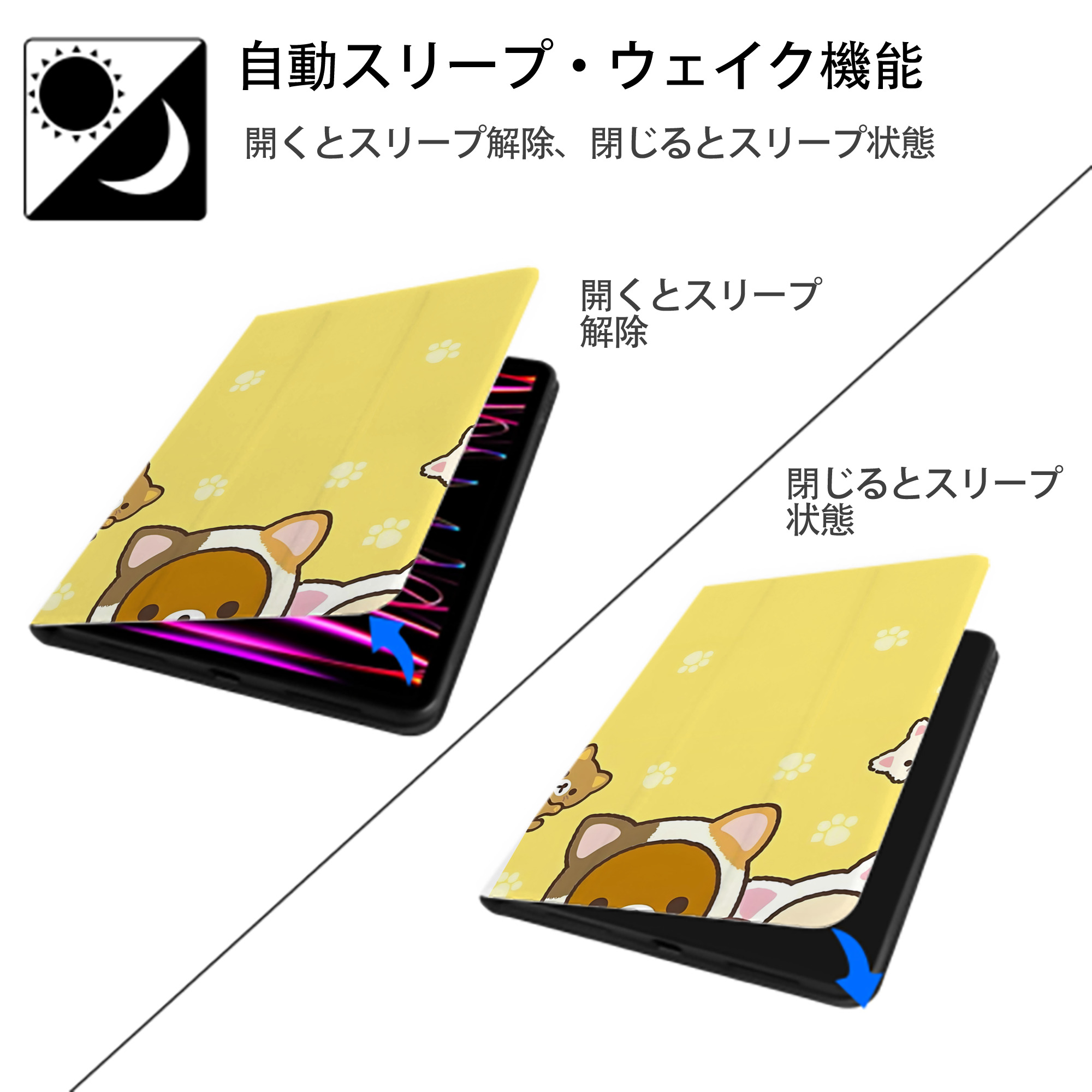 リラックマ リラックマ キイロイトリ Rilakkuma Korilakkuma Kiiroitori IPad ケース ペン収納付き 三つ折りスタンド PUレザー×シリコン 対応機種9.5/10.5/10.9インチ