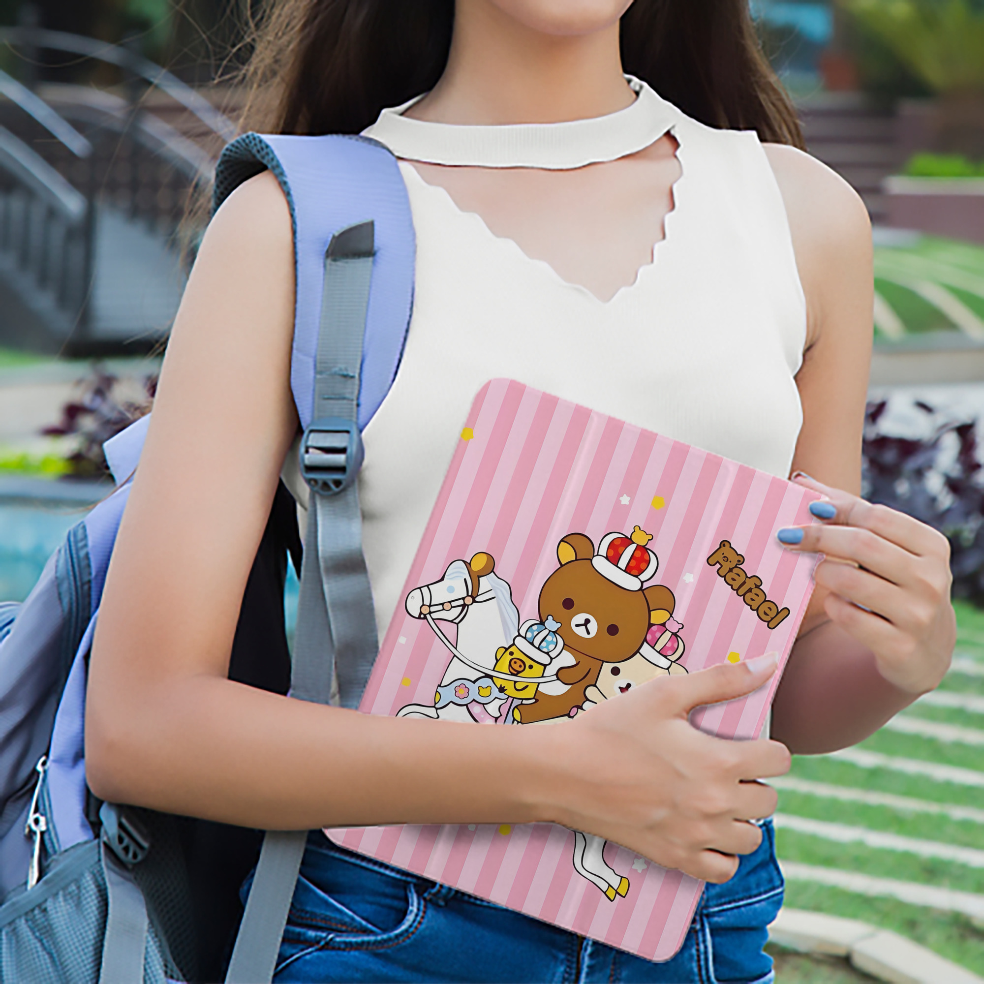 リラックマ リラックマ キイロイトリ Rilakkuma Korilakkuma Kiiroitori IPad ケース ペン収納付き 三つ折りスタンド PUレザー×シリコン 対応機種9.5/10.5/10.9インチ