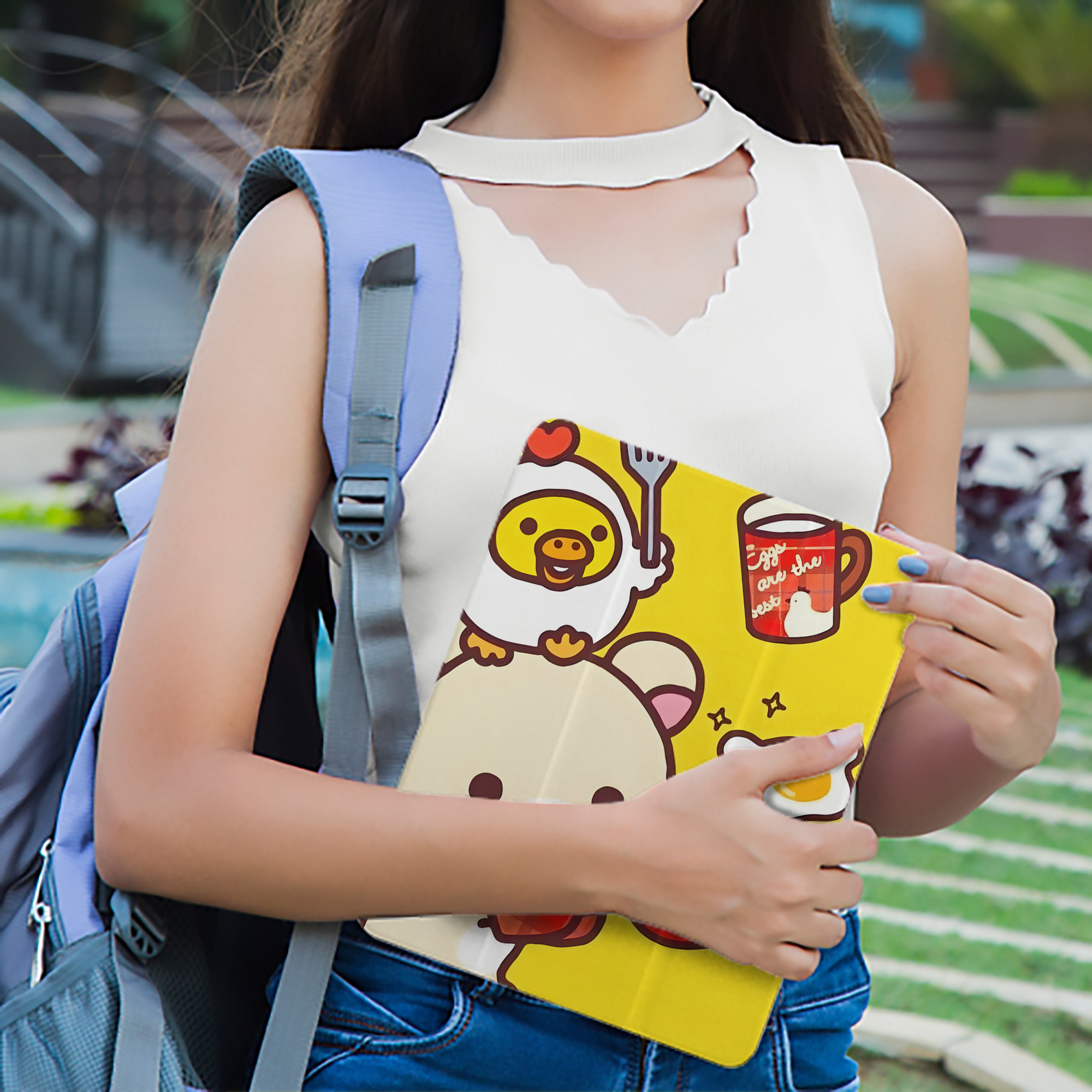 リラックマ リラックマ キイロイトリ Rilakkuma Korilakkuma Kiiroitori IPad ケース ペン収納付き 三つ折りスタンド PUレザー×シリコン 対応機種9.5/10.5/10.9インチ