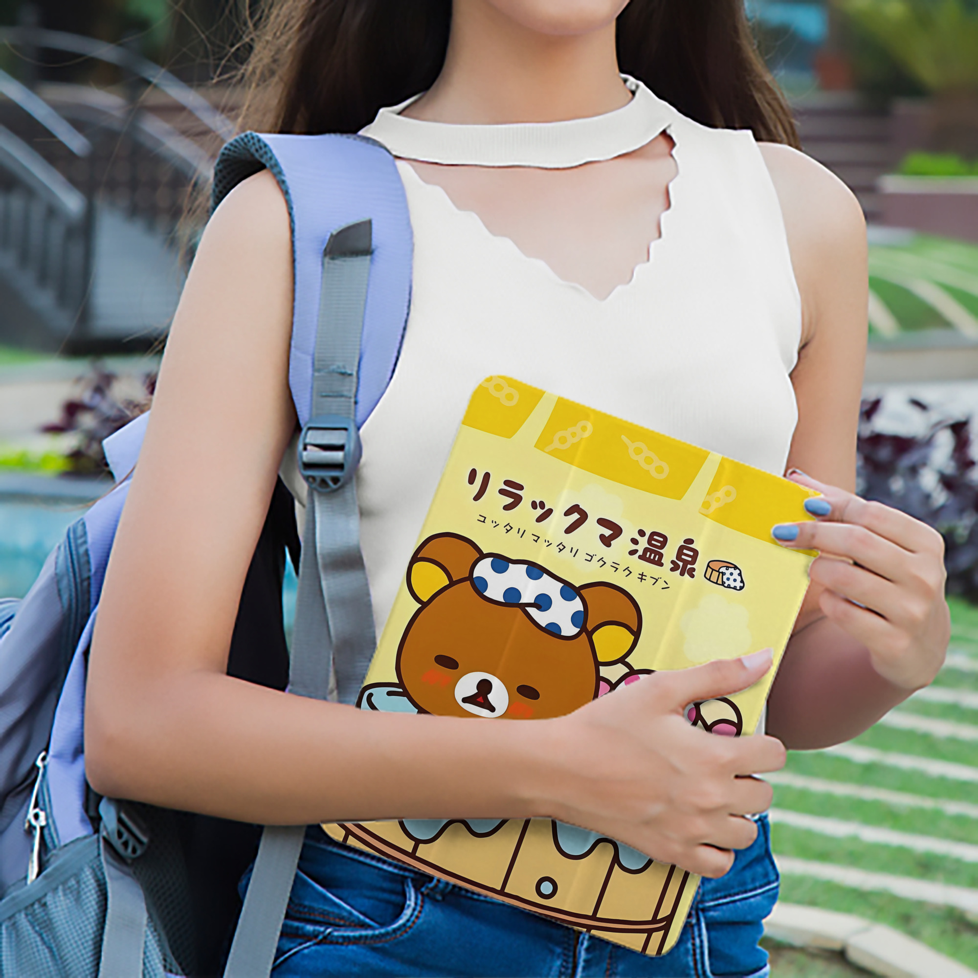 リラックマ リラックマ キイロイトリ Rilakkuma Korilakkuma Kiiroitori IPad ケース ペン収納付き 三つ折りスタンド PUレザー×シリコン 対応機種9.5/10.5/10.9インチ