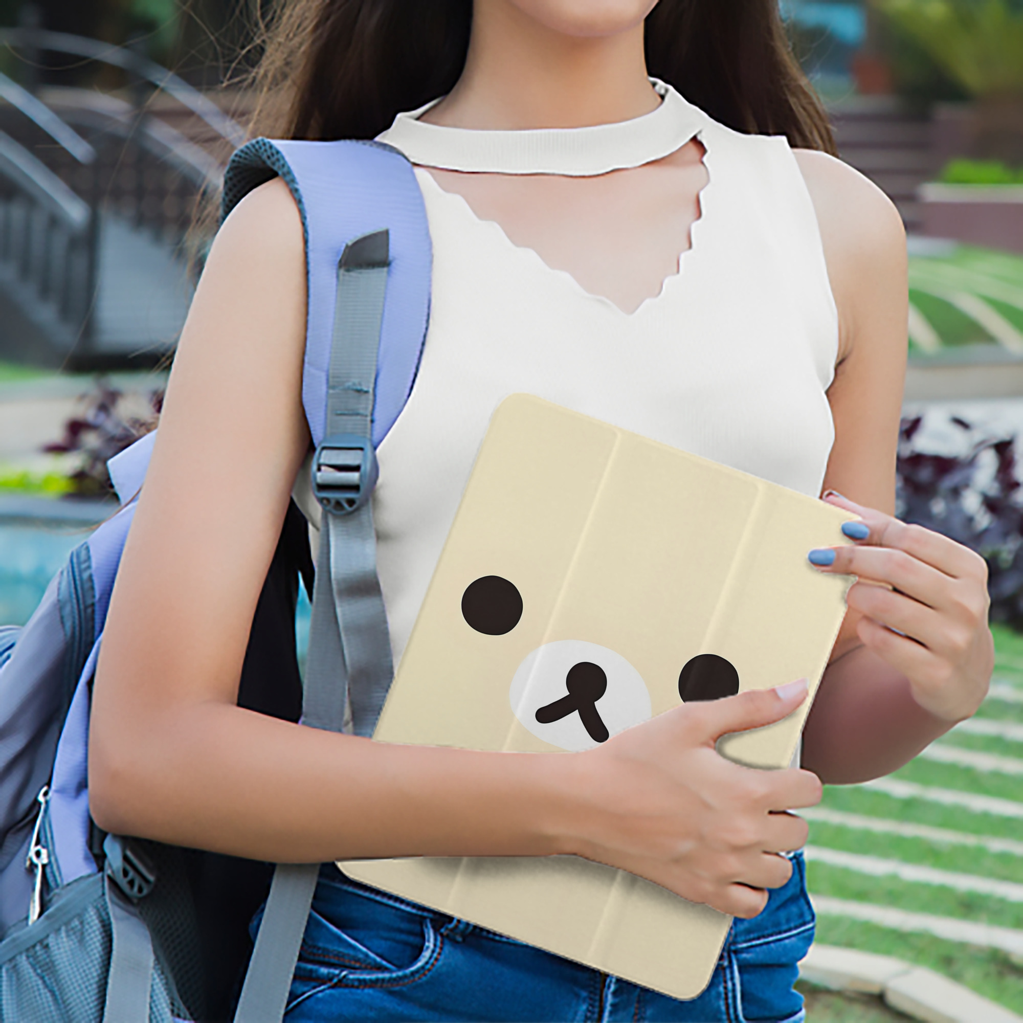 リラックマ リラックマ キイロイトリ Rilakkuma Korilakkuma Kiiroitori IPad ケース ペン収納付き 三つ折りスタンド PUレザー×シリコン 対応機種9.5/10.5/10.9インチ