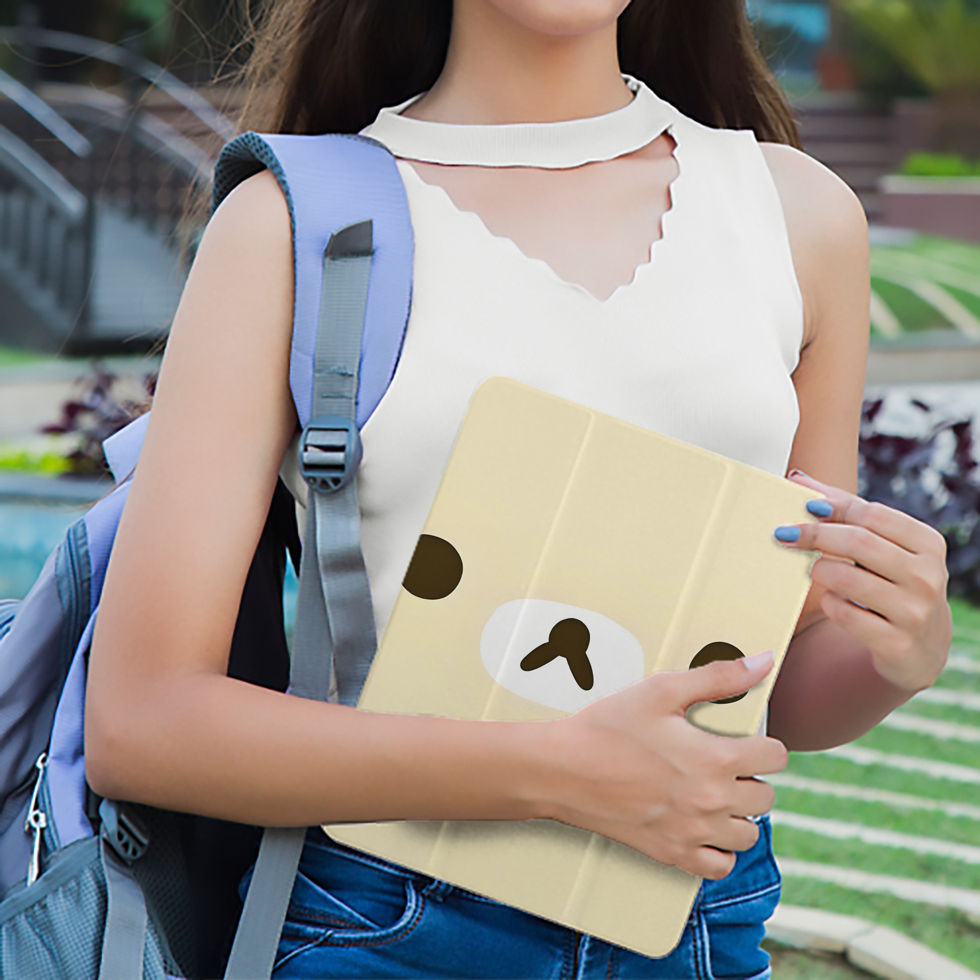 リラックマ リラックマ キイロイトリ Rilakkuma Korilakkuma Kiiroitori IPad ケース ペン収納付き 三つ折りスタンド PUレザー×シリコン 対応機種9.5/10.5/10.9インチ