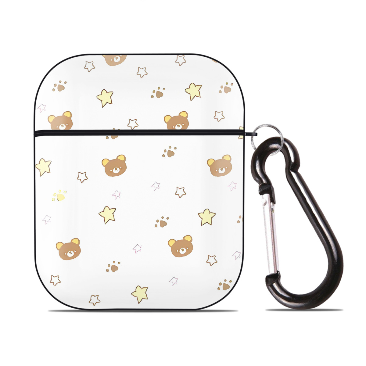 （画像用） リラックマ リラックマ キイロイトリ Rilakkuma Korilakkuma Kiiroitori AirPods 第2世代保護ケース ハードシェル ブラック 耐衝撃・防指紋・カラビナ付き