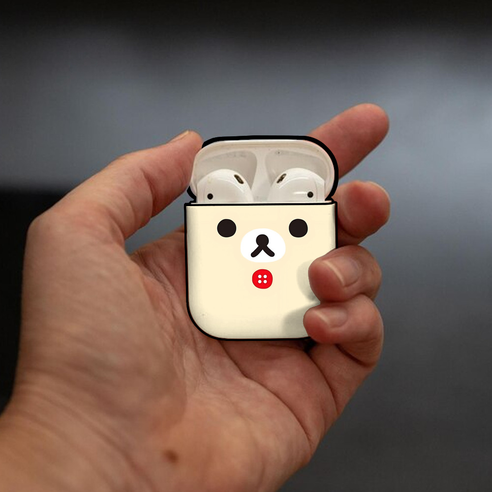 リラックマ リラックマ キイロイトリ Rilakkuma Korilakkuma Kiiroitori AirPods 第2世代保護ケース ハードシェル ブラック 耐衝撃・防指紋・カラビナ付き