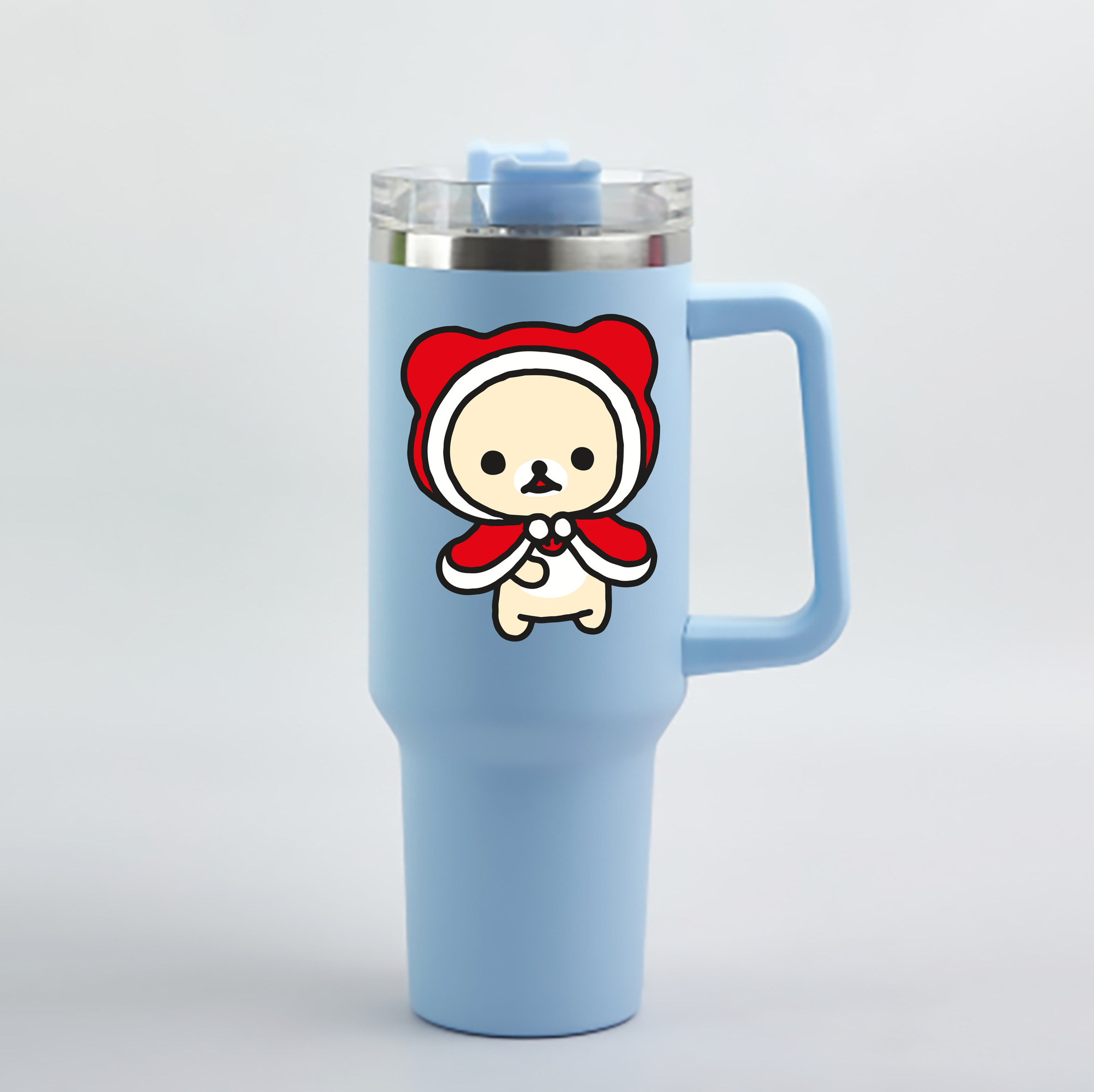 （画像用） リラックマ リラックマ キイロイトリ Rilakkuma Korilakkuma Kiiroitori 1200mL車用タンブラー - クリスタルステッカー（プラスチックストロー付き）