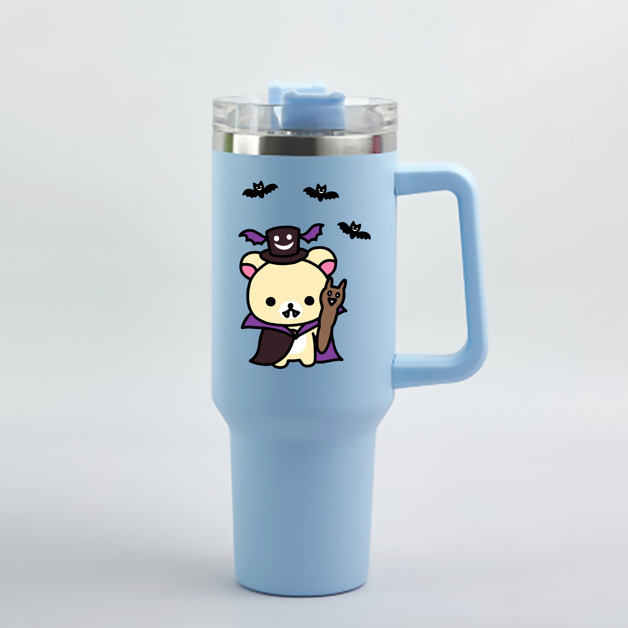（画像用） リラックマ リラックマ キイロイトリ Rilakkuma Korilakkuma Kiiroitori 1200mL車用タンブラー - クリスタルステッカー（プラスチックストロー付き）