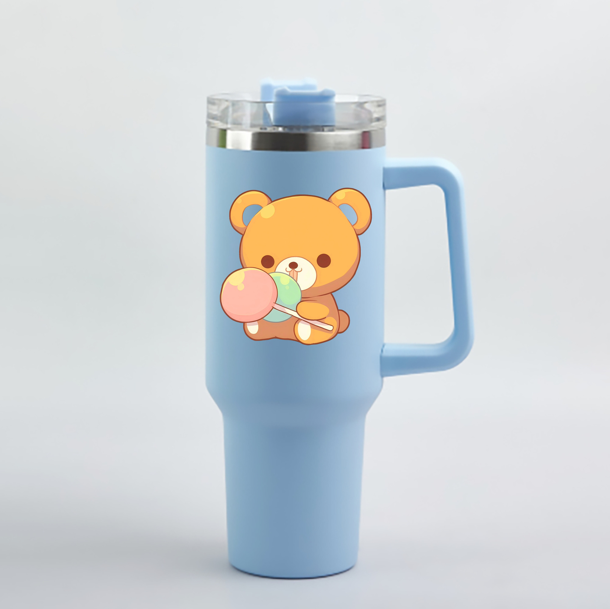 （画像用） リラックマ リラックマ キイロイトリ Rilakkuma Korilakkuma Kiiroitori 1200mL車用タンブラー - クリスタルステッカー（プラスチックストロー付き）