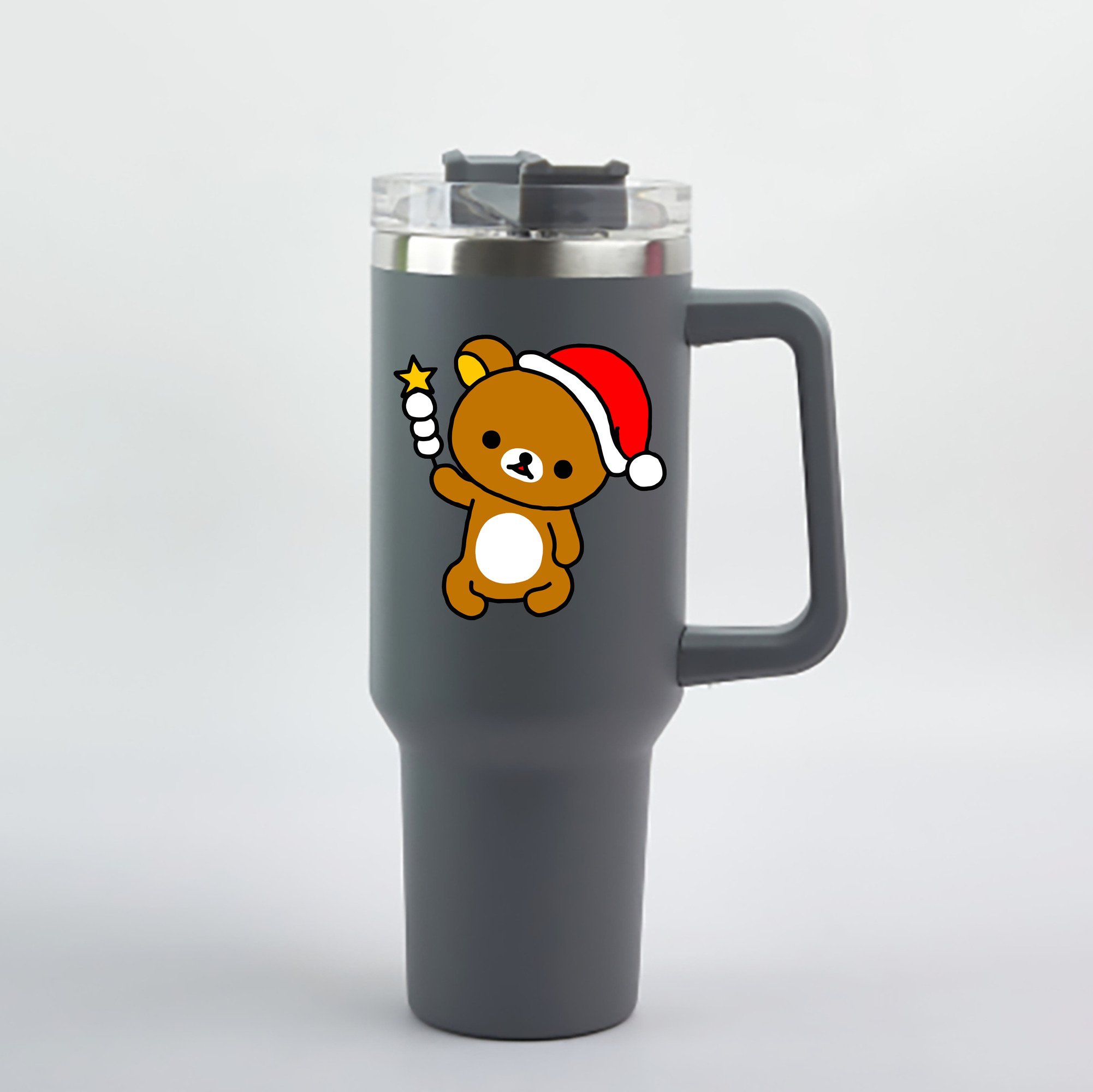 （画像用） リラックマ リラックマ キイロイトリ Rilakkuma Korilakkuma Kiiroitori 1200mL車用タンブラー - クリスタルステッカー（プラスチックストロー付き）