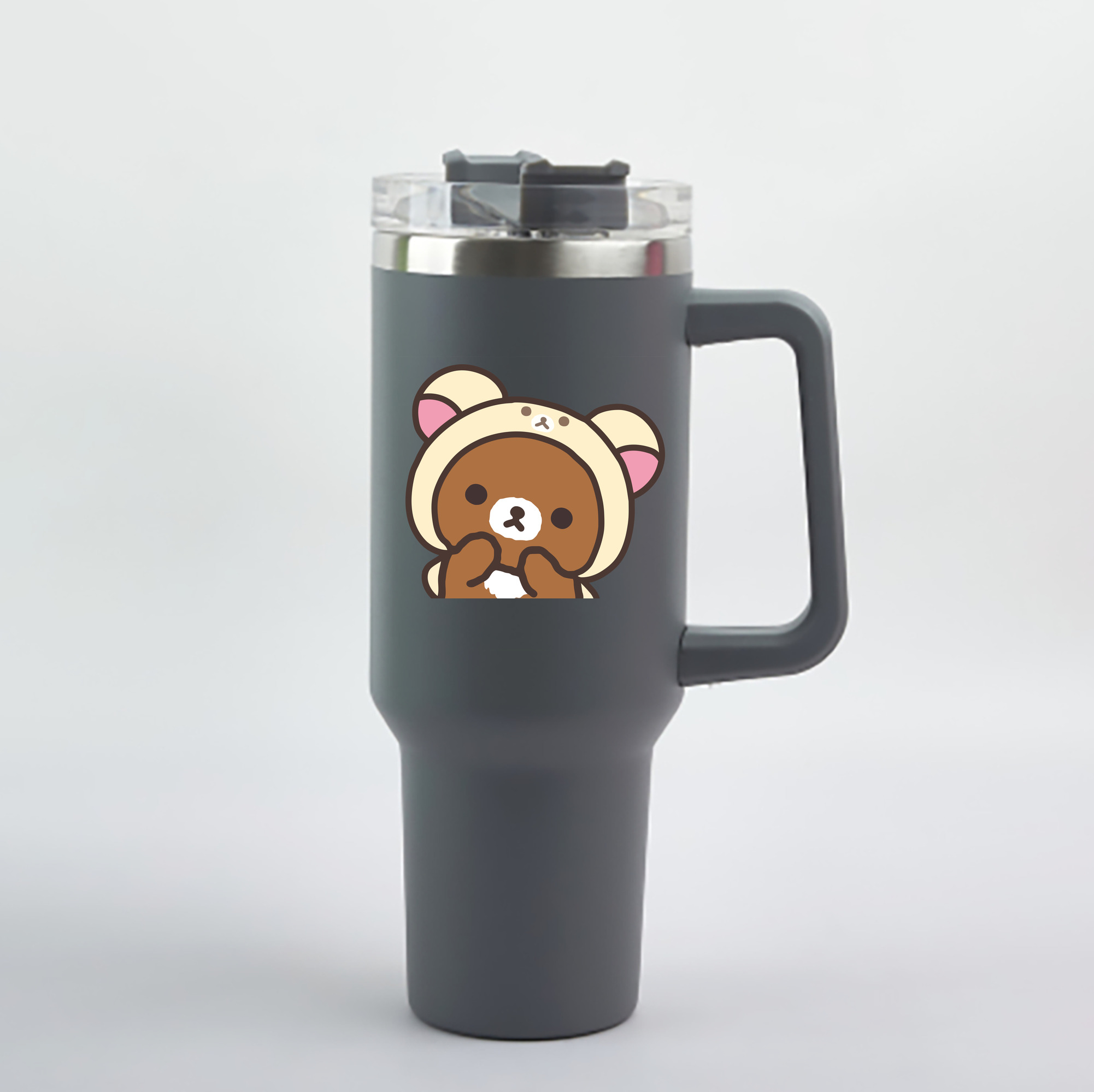（画像用） リラックマ リラックマ キイロイトリ Rilakkuma Korilakkuma Kiiroitori 1200mL車用タンブラー - クリスタルステッカー（プラスチックストロー付き）
