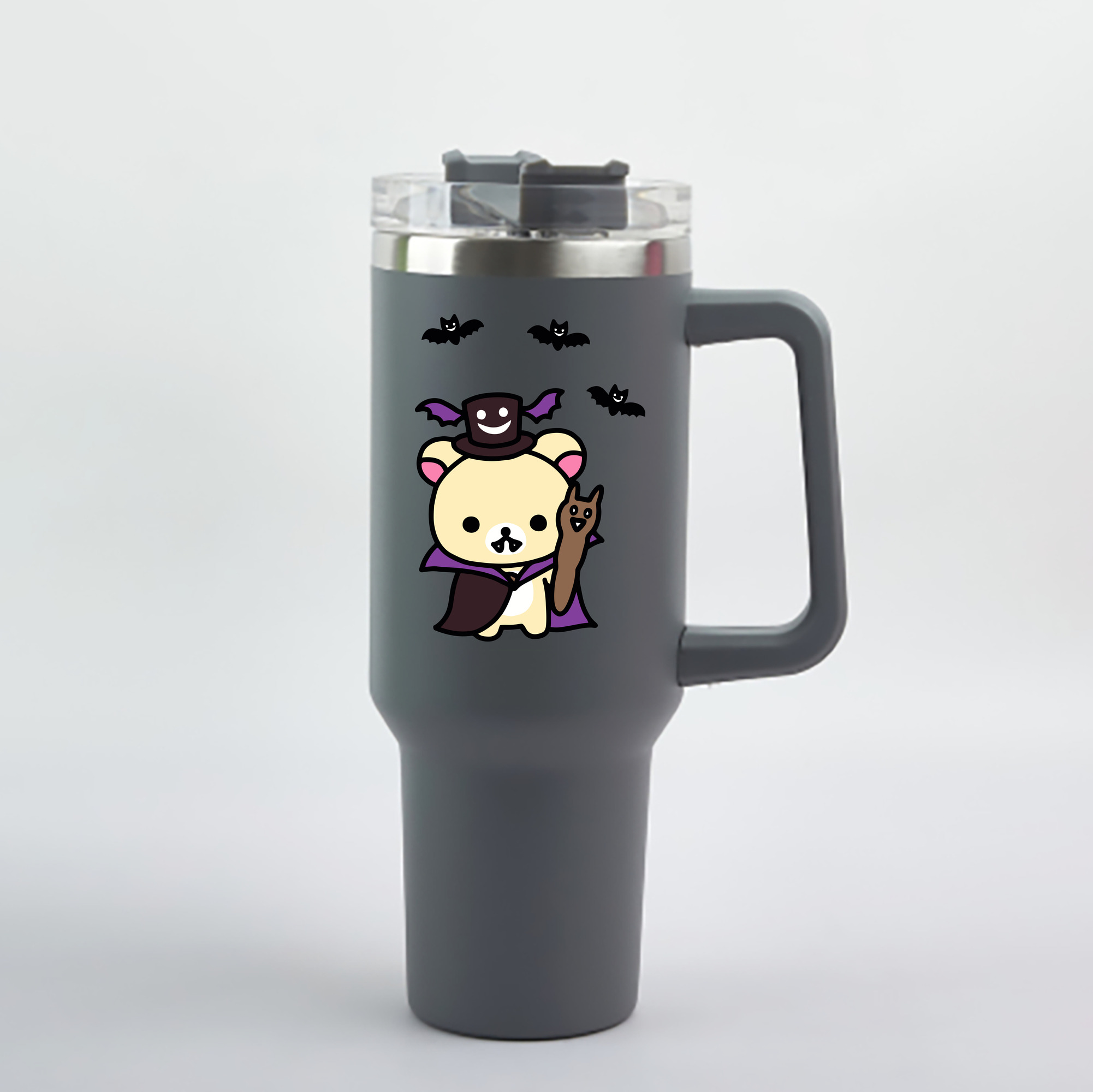 （画像用） リラックマ リラックマ キイロイトリ Rilakkuma Korilakkuma Kiiroitori 1200mL車用タンブラー - クリスタルステッカー（プラスチックストロー付き）