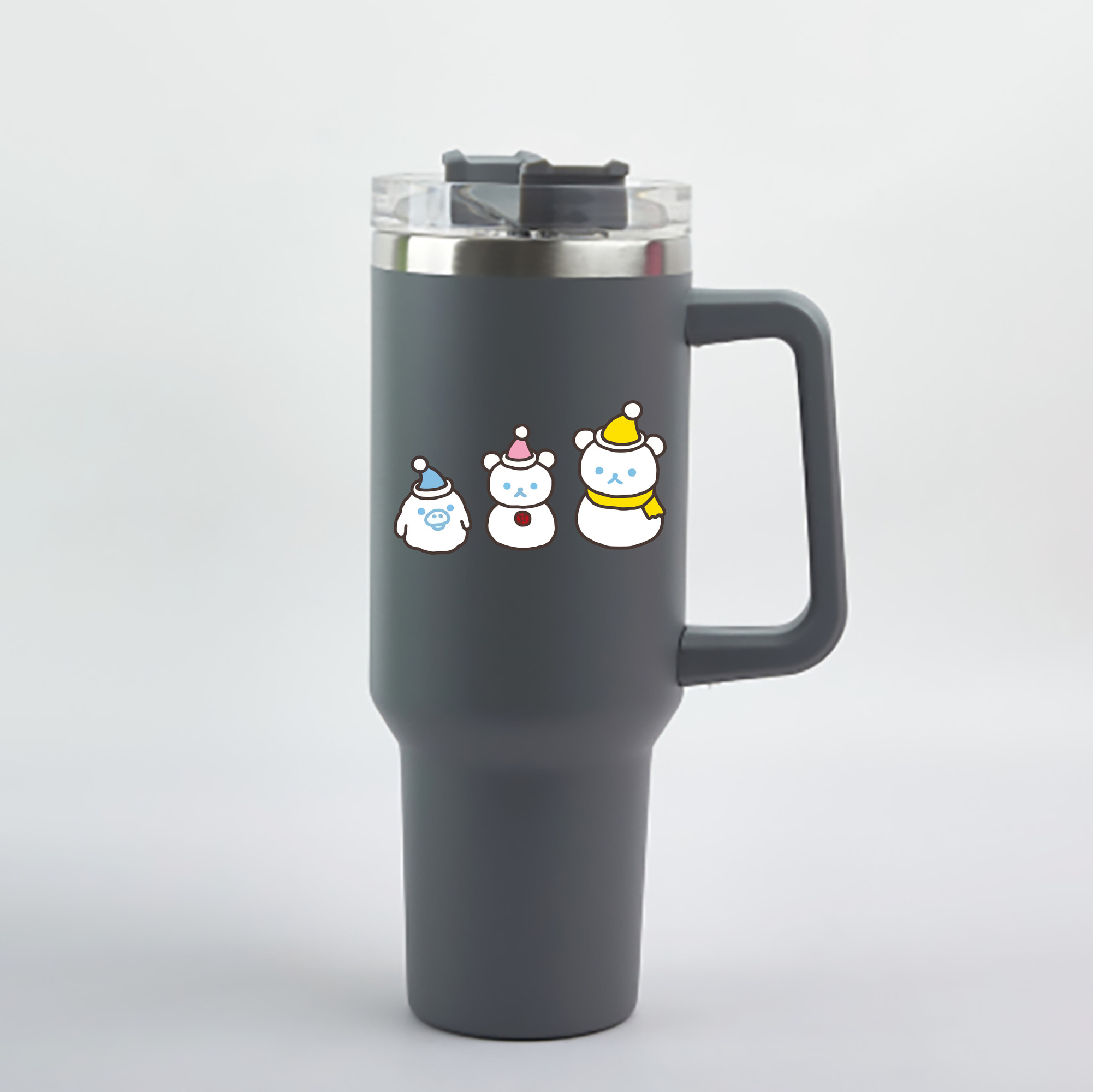 （画像用） リラックマ リラックマ キイロイトリ Rilakkuma Korilakkuma Kiiroitori 1200mL車用タンブラー - クリスタルステッカー（プラスチックストロー付き）