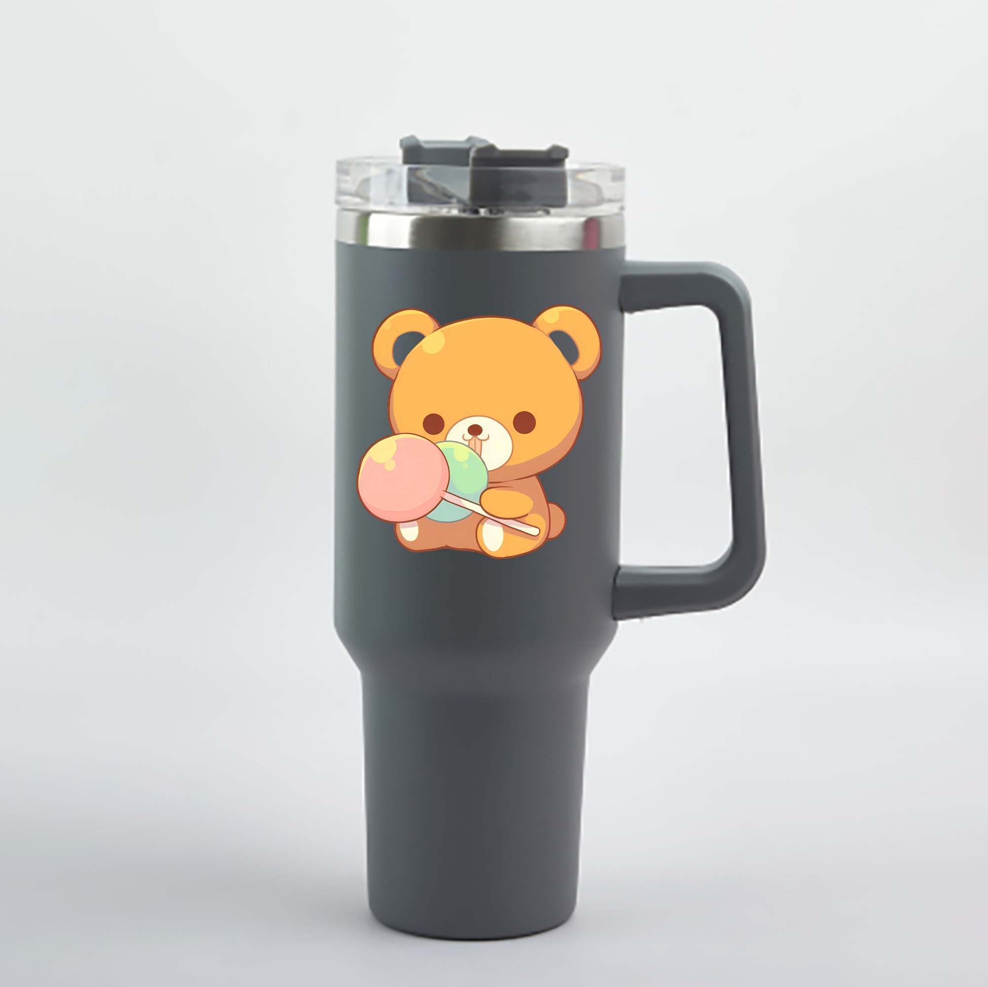 （画像用） リラックマ リラックマ キイロイトリ Rilakkuma Korilakkuma Kiiroitori 1200mL車用タンブラー - クリスタルステッカー（プラスチックストロー付き）