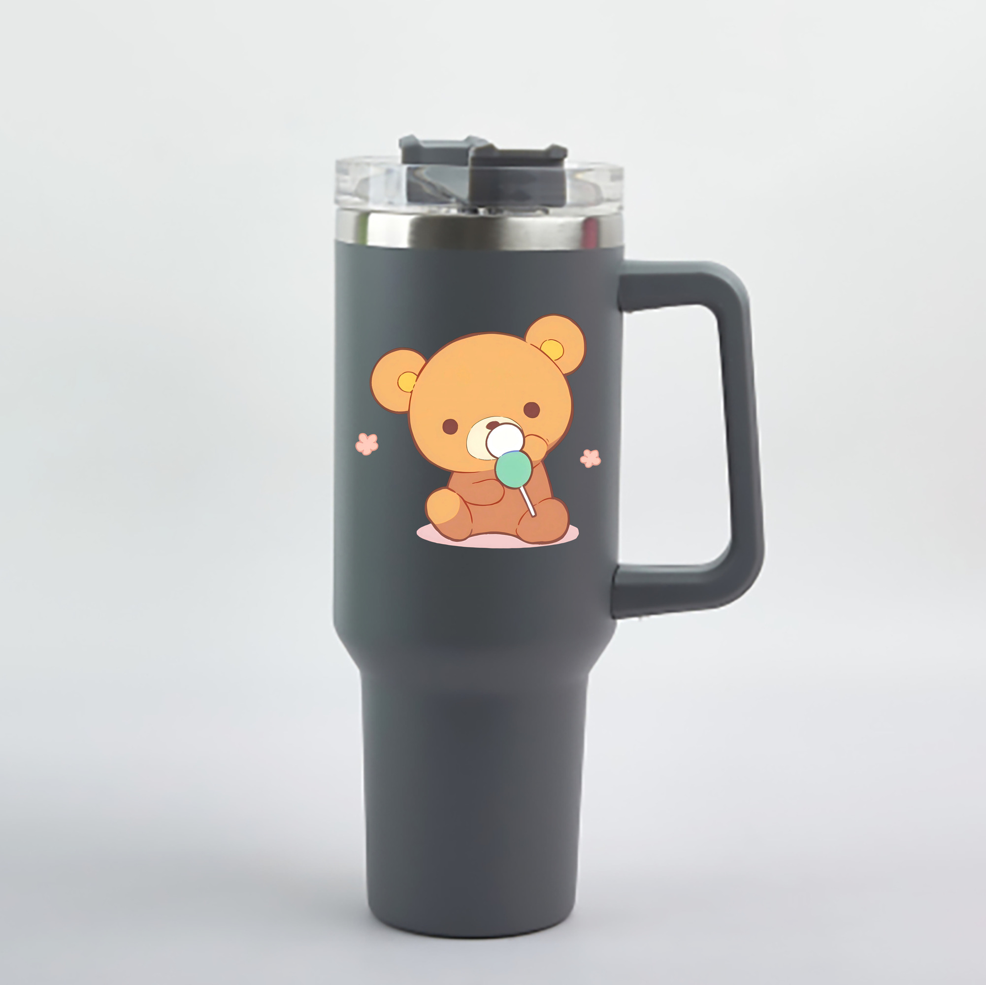 （画像用） リラックマ リラックマ キイロイトリ Rilakkuma Korilakkuma Kiiroitori 1200mL車用タンブラー - クリスタルステッカー（プラスチックストロー付き）