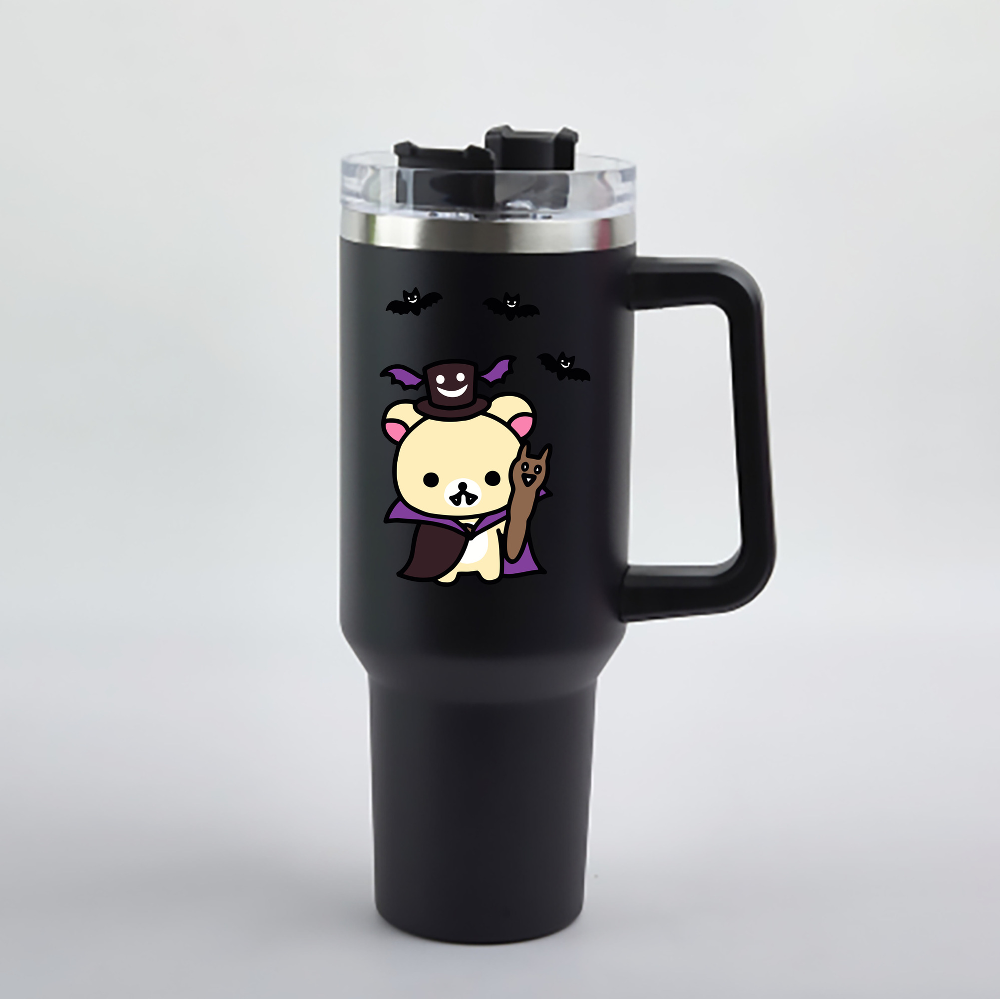 （画像用） リラックマ リラックマ キイロイトリ Rilakkuma Korilakkuma Kiiroitori 1200mL車用タンブラー - クリスタルステッカー（プラスチックストロー付き）