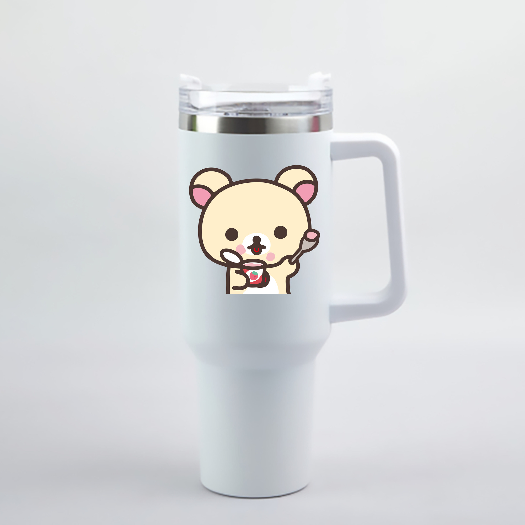 （画像用） リラックマ リラックマ キイロイトリ Rilakkuma Korilakkuma Kiiroitori 1200mL車用タンブラー - クリスタルステッカー（プラスチックストロー付き）