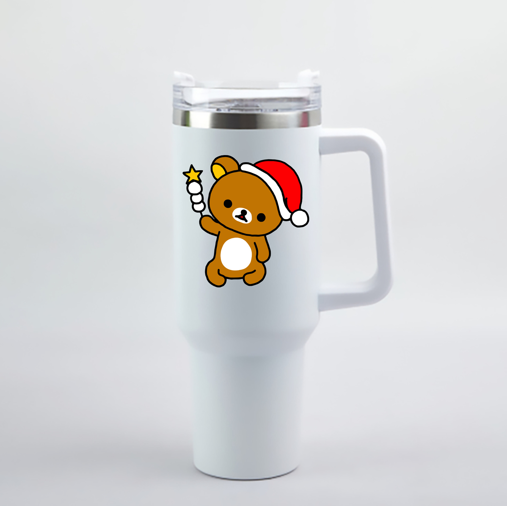 （画像用） リラックマ リラックマ キイロイトリ Rilakkuma Korilakkuma Kiiroitori 1200mL車用タンブラー - クリスタルステッカー（プラスチックストロー付き）